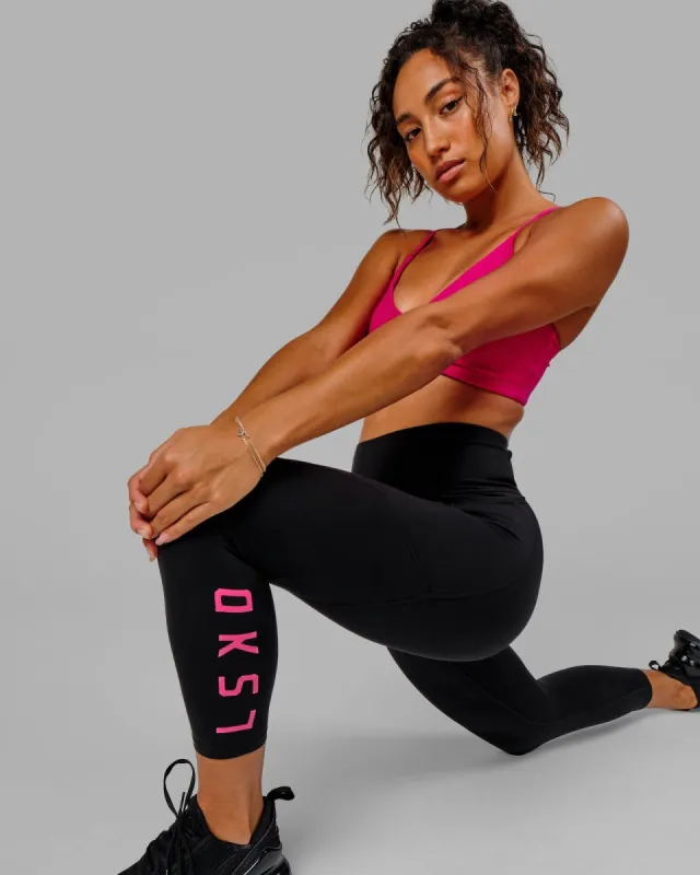 Rep 7/8 Length Tights - Black-Boysenberry sold by LSKD