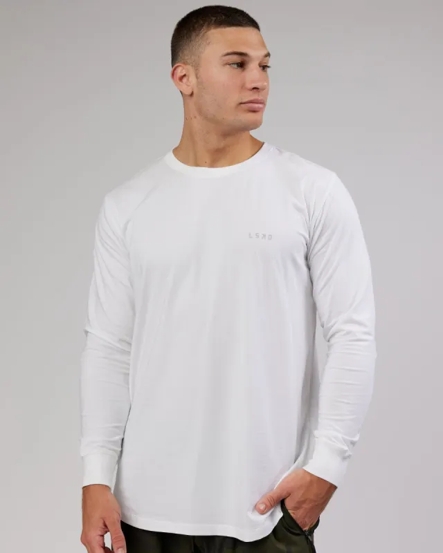 Deluxe PimaFLX LS Tee - White made by LSKD