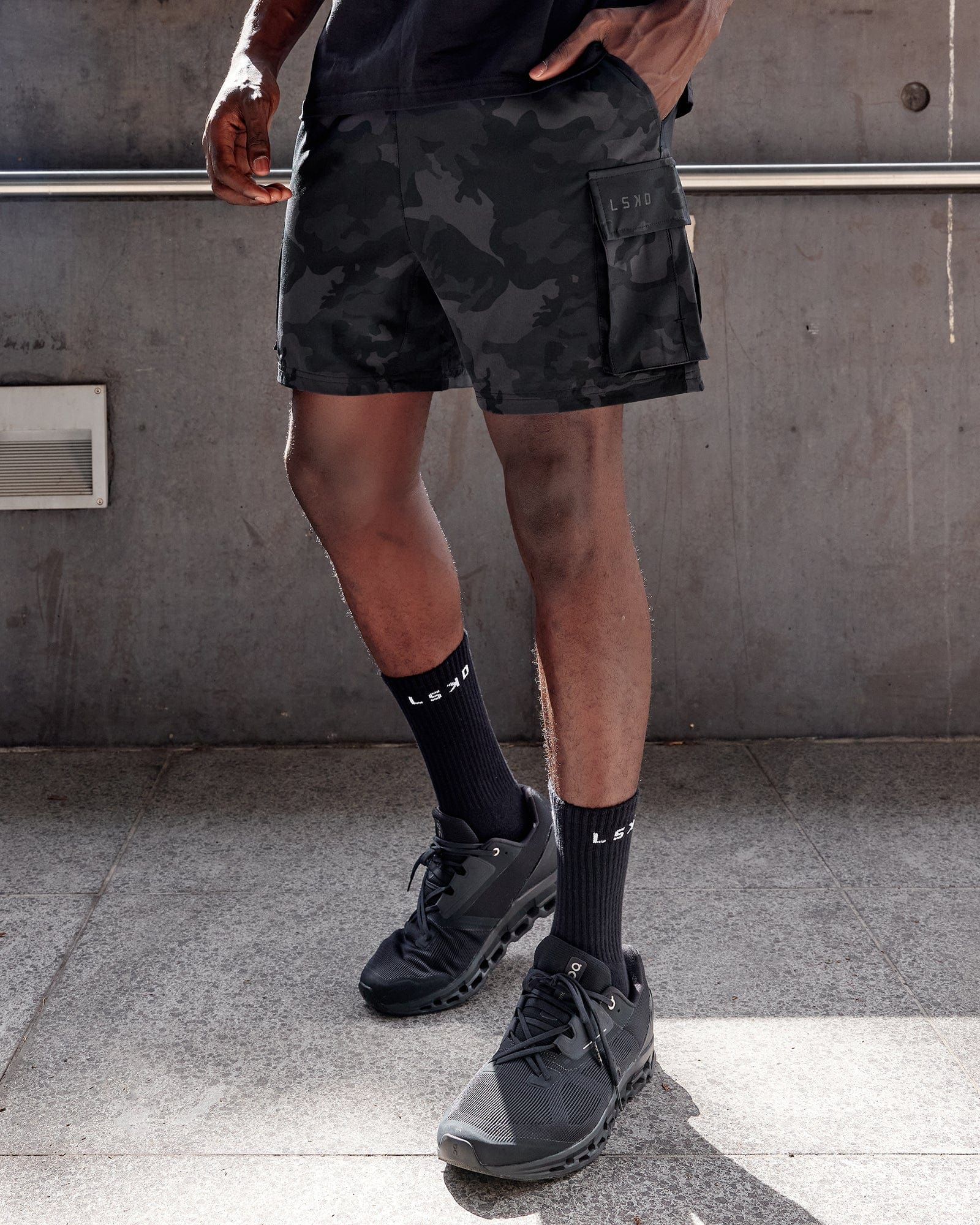 Energy Stretch 6" Performance Cargo Shorts - Black Camo sold by LSKD product image thumbnail 3