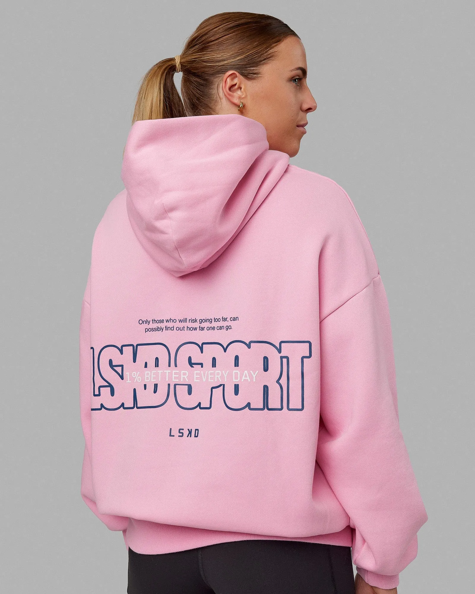 Unisex Urban Hoodie Oversize - Pink Frosting-Galactic Blue sold by LSKD product image thumbnail 2