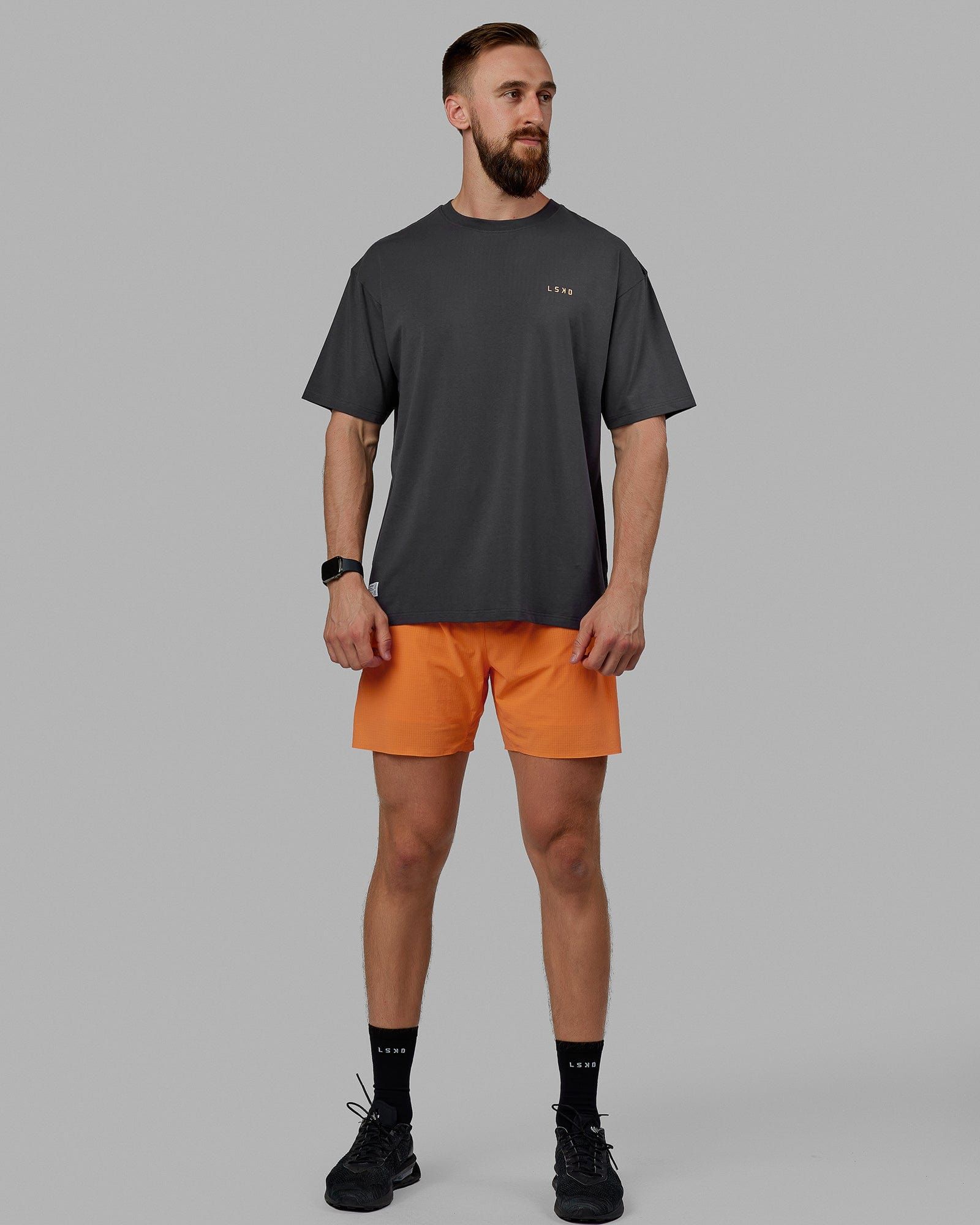 Unisex VS2 FLXCotton Tee Oversize - Phantom-Tangerine sold by LSKD product image thumbnail 3