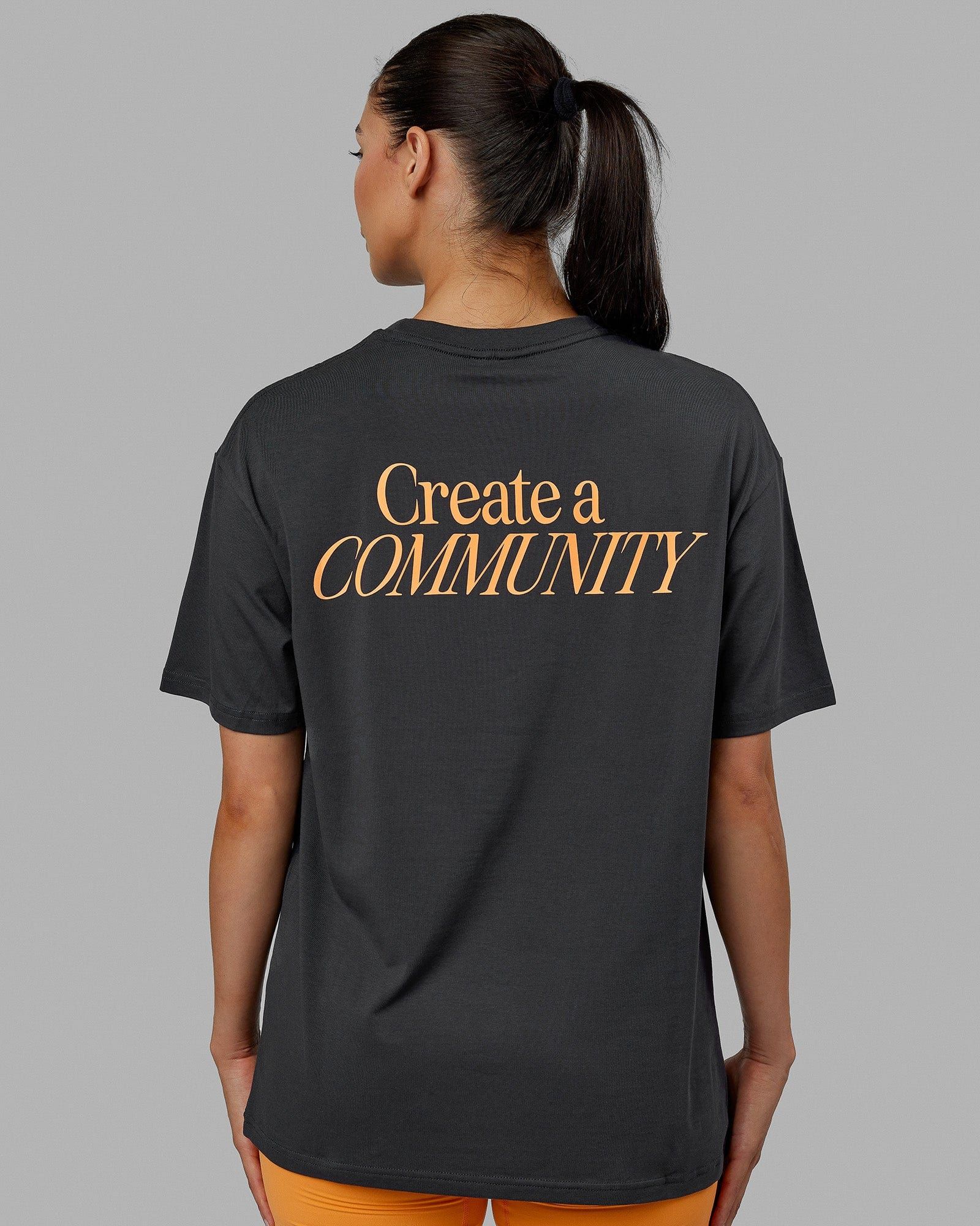 Unisex VS2 FLXCotton Tee Oversize - Phantom-Tangerine sold by LSKD product image thumbnail 5