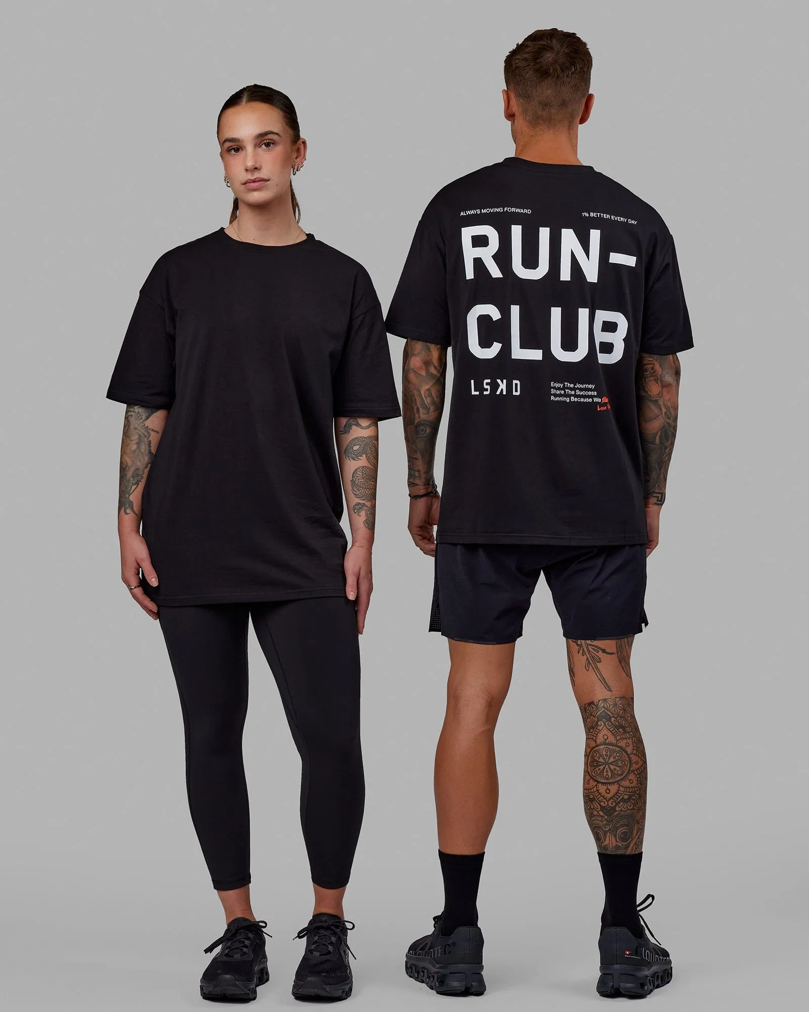 Love The Run FLXCotton Tee Oversize - Black-White sold by LSKD product image thumbnail 2