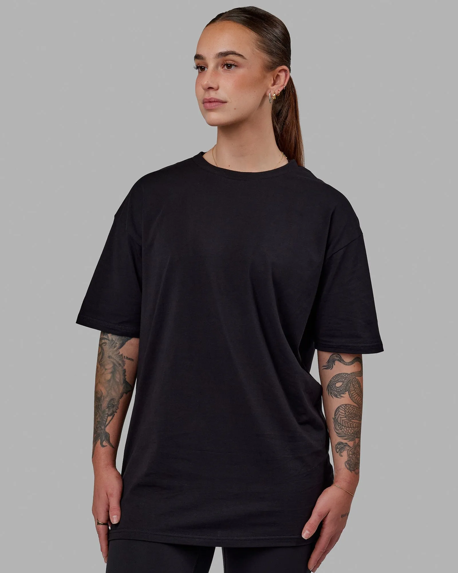Love The Run FLXCotton Tee Oversize - Black-White sold by LSKD product image thumbnail 5