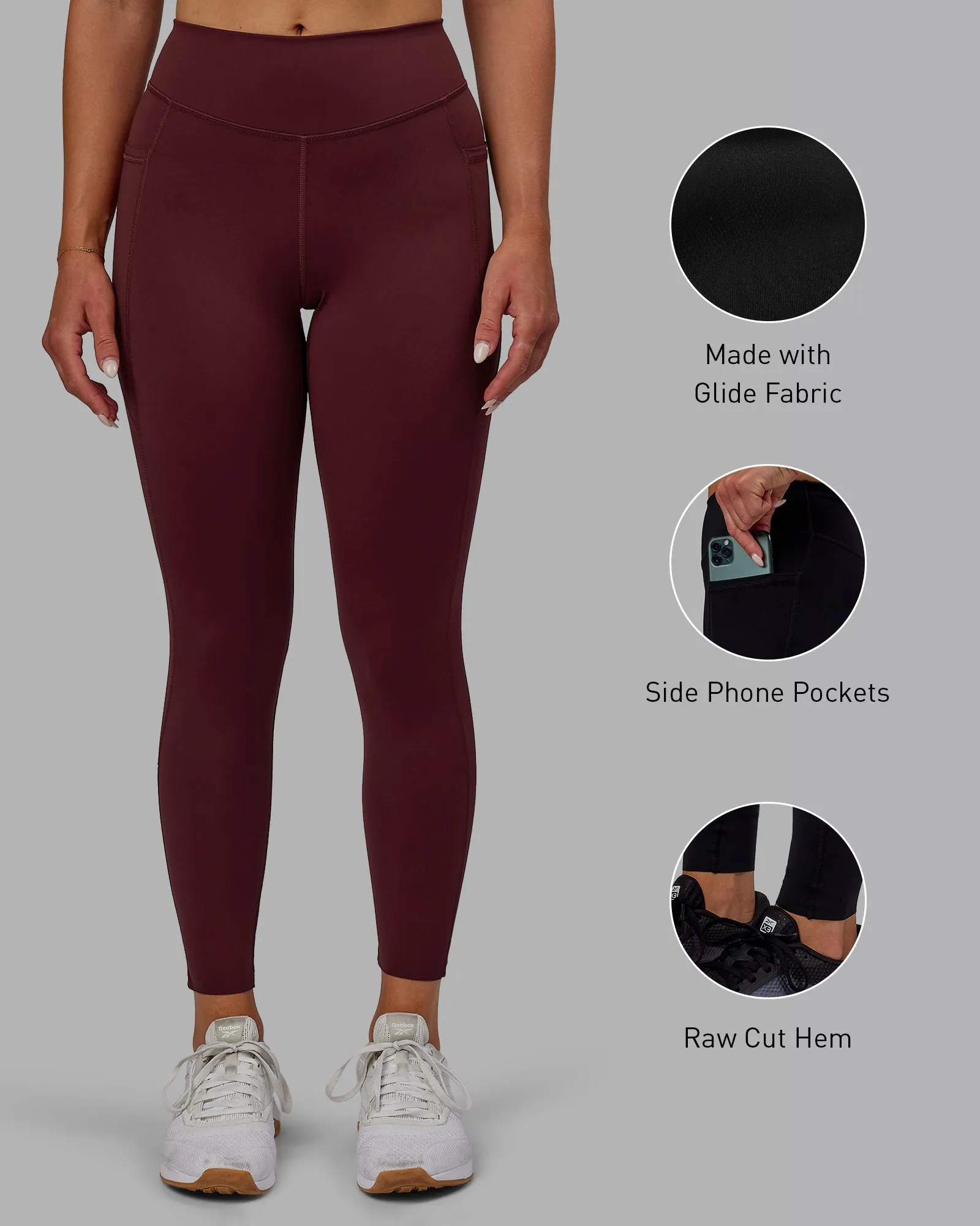 Elite 7/8 Length Legging - Dark Cherry sold by LSKD product image thumbnail 2