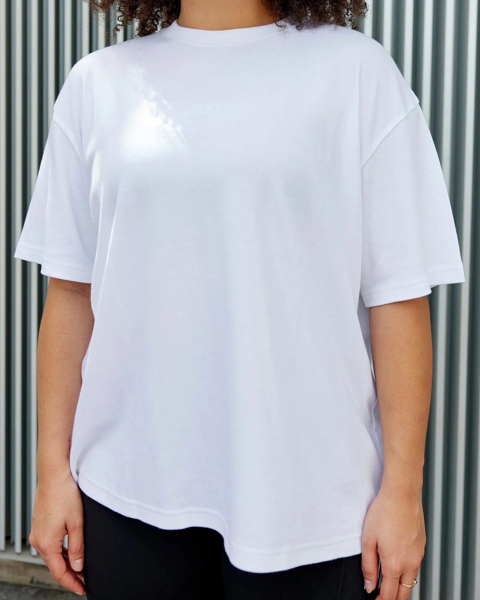 Go-To Modal Oversized Tee - White-White sold by LSKD product image thumbnail 4