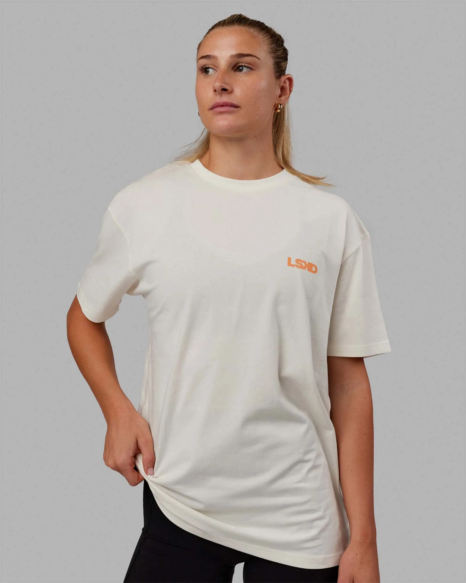 Unisex E.T.J FLXCotton Tee Oversize - Off White-Tangerine sold by LSKD product image thumbnail 3