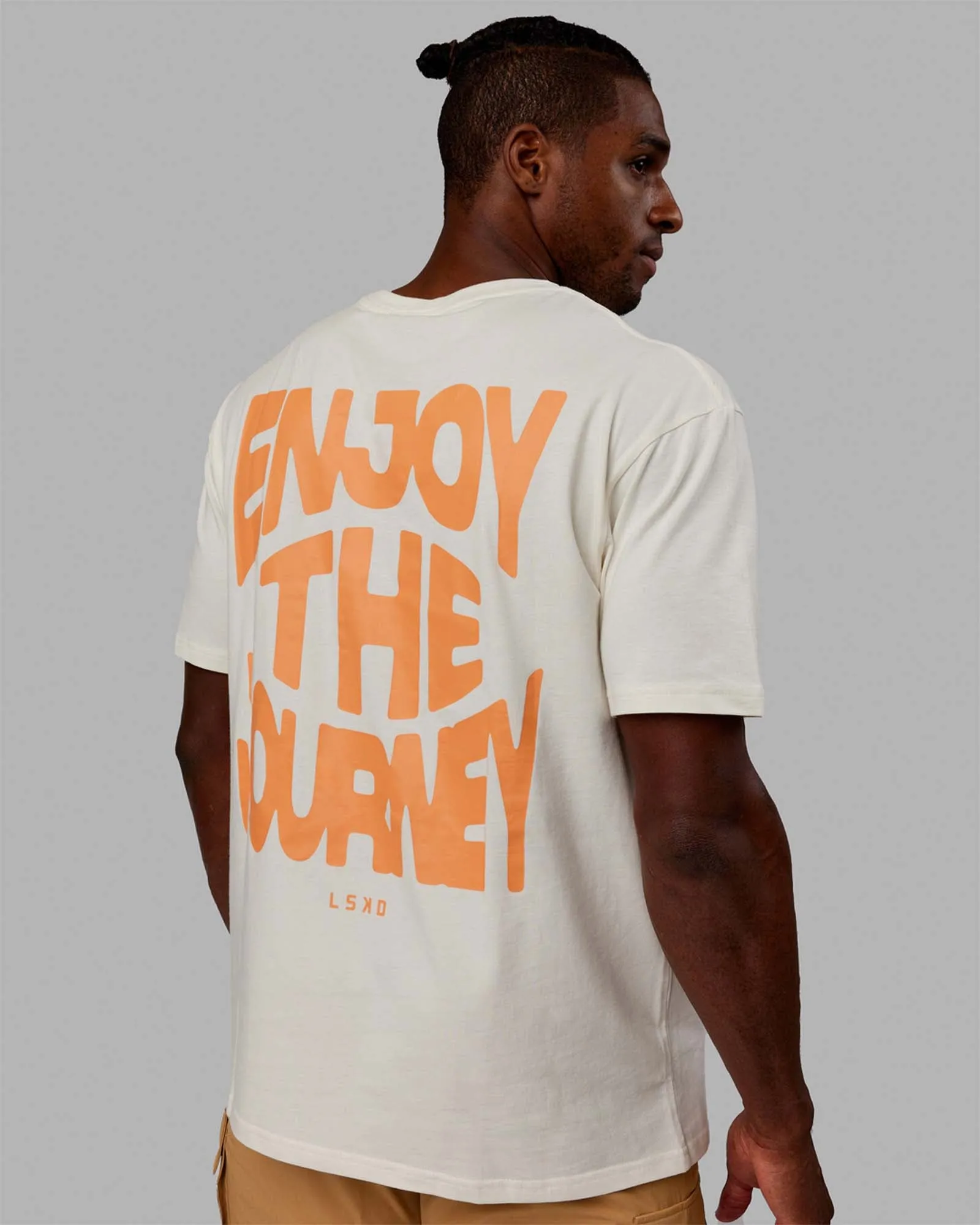 Unisex E.T.J FLXCotton Tee Oversize - Off White-Tangerine sold by LSKD product image thumbnail 2