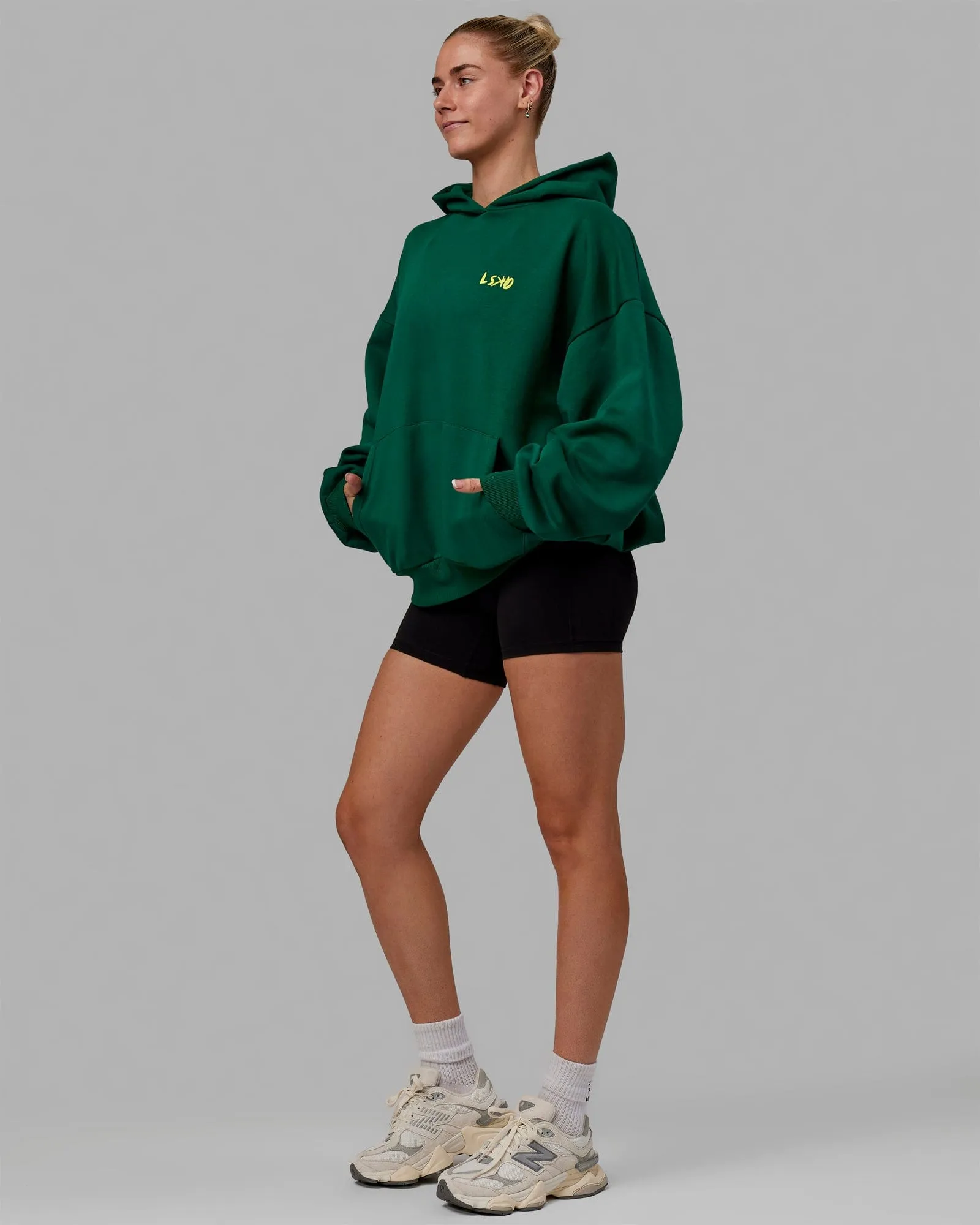 Unisex Good Times Club 2.0 Hoodie Oversize - Malachite-White sold by LSKD product image thumbnail 4