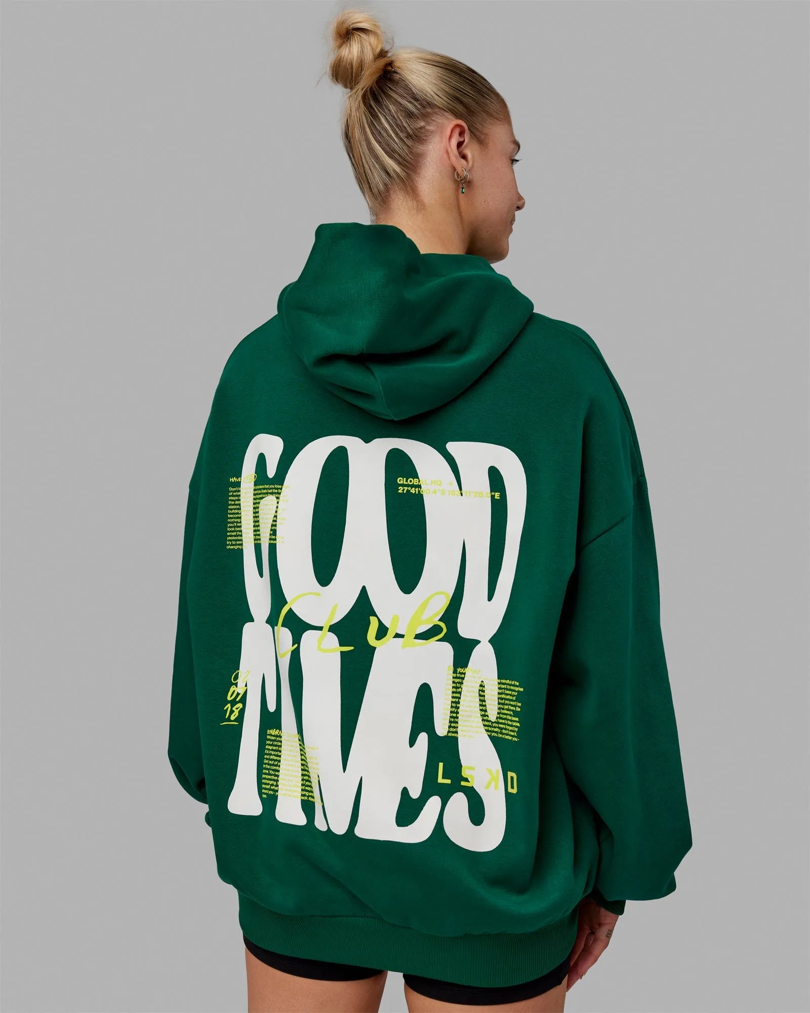 Unisex Good Times Club 2.0 Hoodie Oversize - Malachite-White sold by LSKD product image thumbnail 2