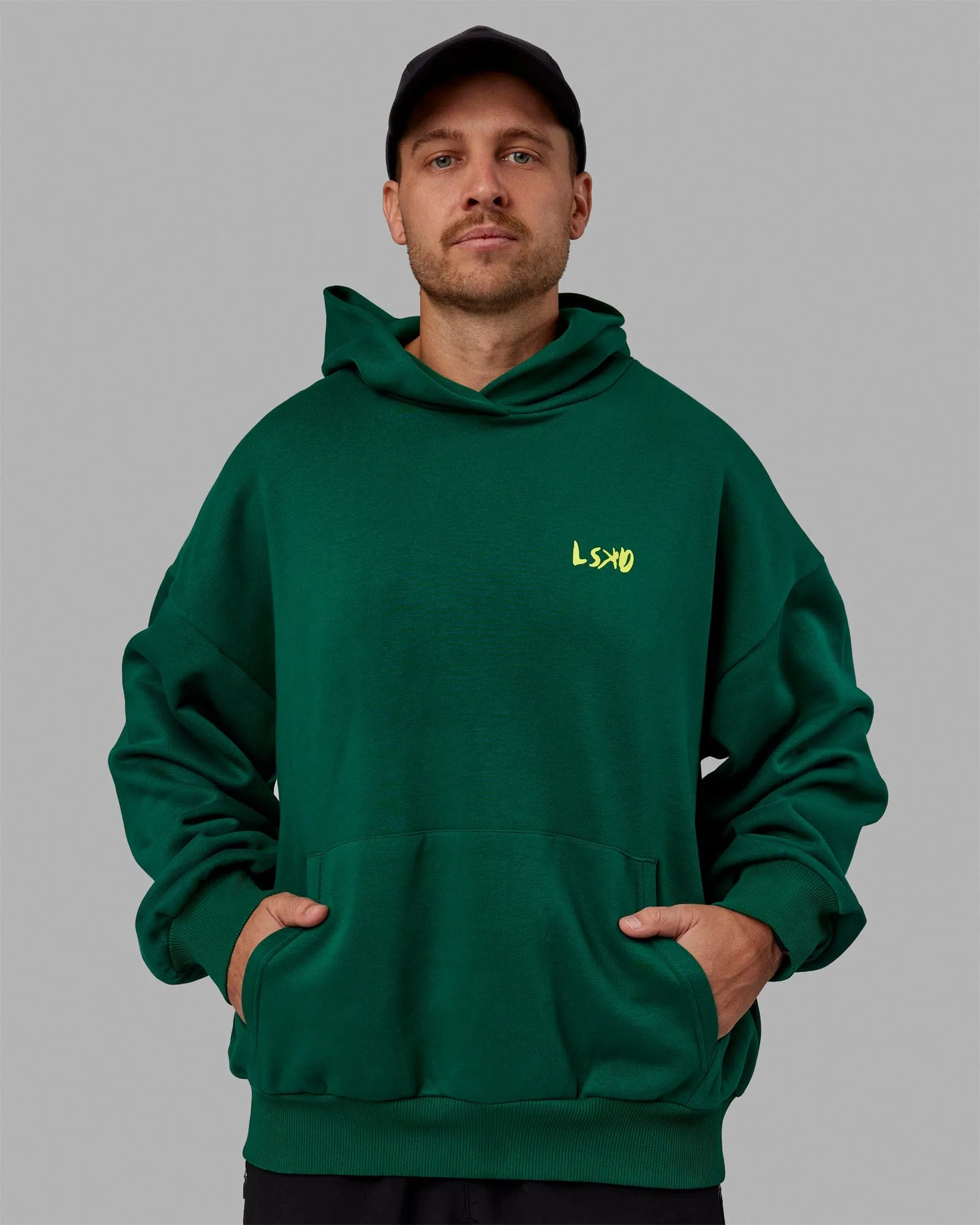 Unisex Good Times Club 2.0 Hoodie Oversize - Malachite-White sold by LSKD product image thumbnail 3