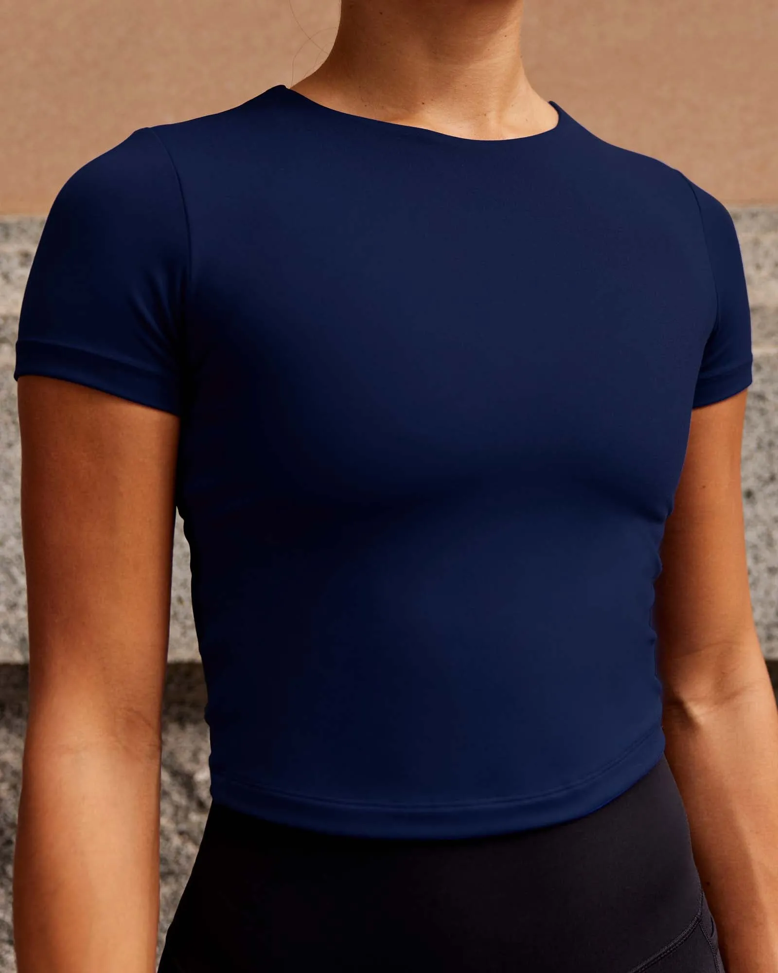 Staple Cropped Tee - Midnight Blue sold by LSKD