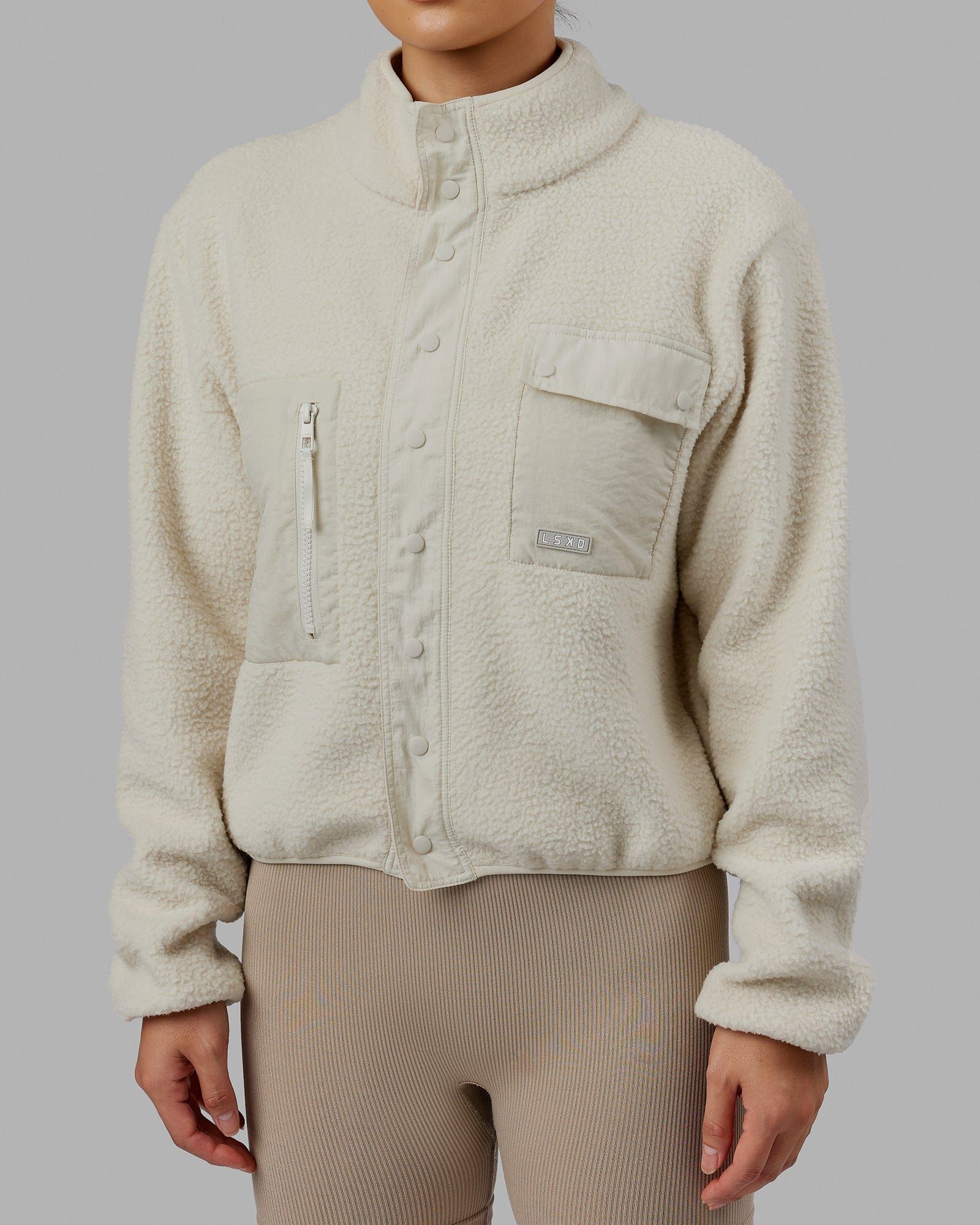 Alpine Fleece Jacket - Bone sold by LSKD product image thumbnail 4