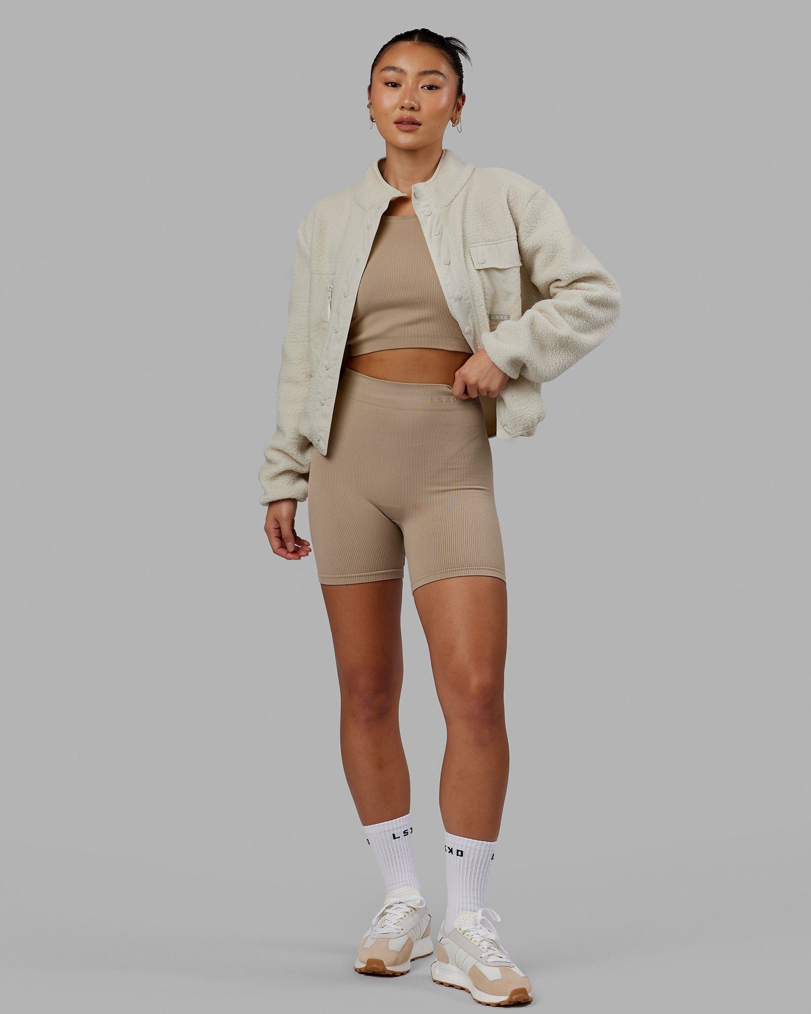 Alpine Fleece Jacket - Bone sold by LSKD