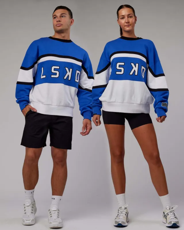 Unisex PrimeTime Sweater Oversize - Power Cobalt-White made by LSKD