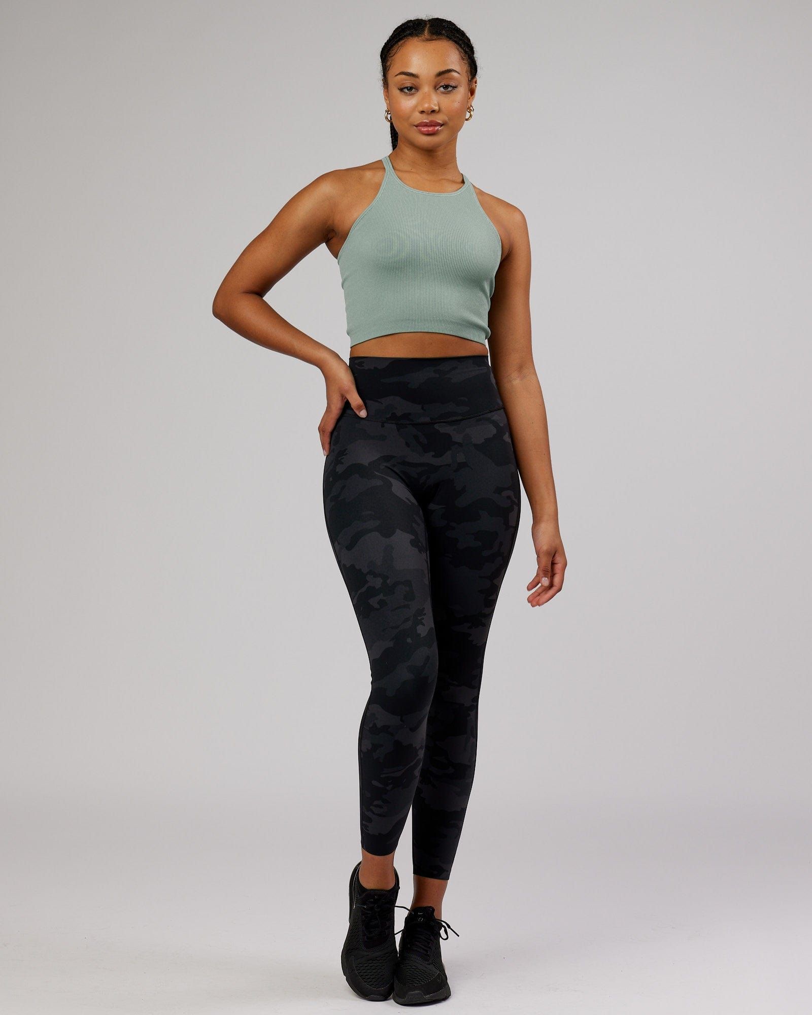 Minimal Seamless Crop Ribbed Tank - Frost sold by LSKD product image thumbnail 2