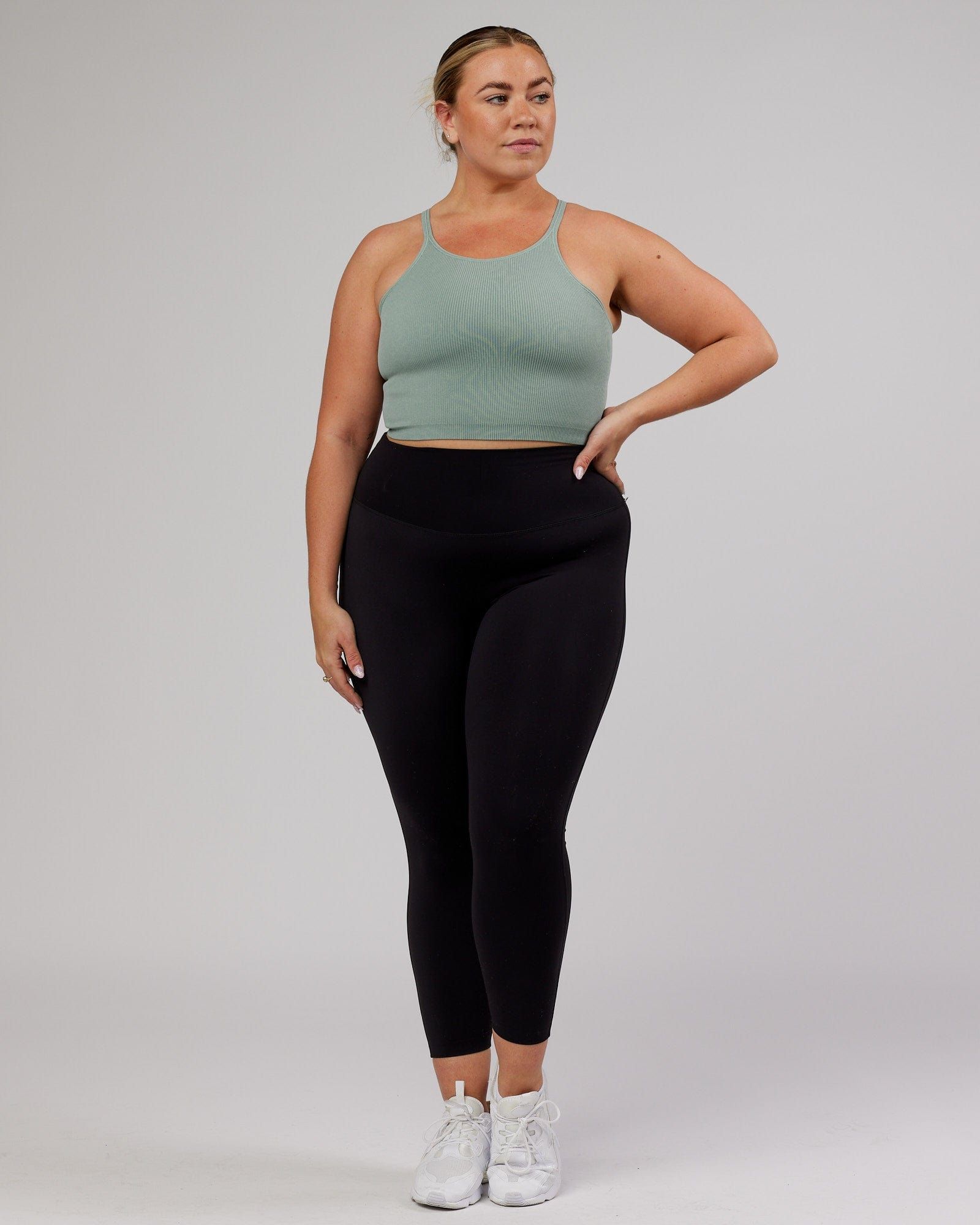 Minimal Seamless Crop Ribbed Tank - Frost sold by LSKD product image thumbnail 4