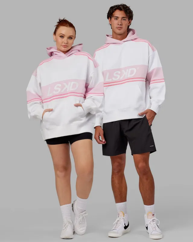Unisex A-Team Hoodie Oversize - White-Petal Pink sold by LSKD