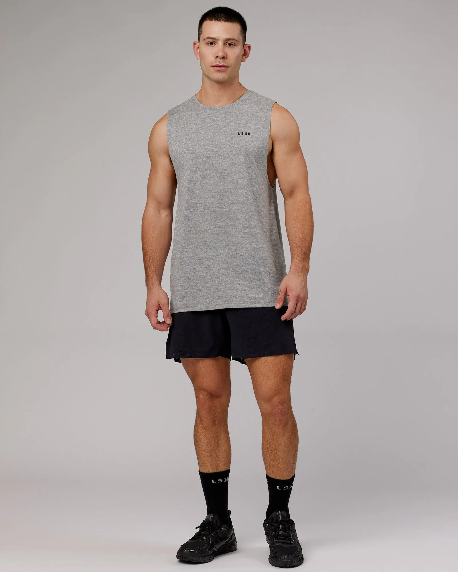 Perform VapourFLX Muscle Tank - Light Grey Marl sold by LSKD product image thumbnail 5