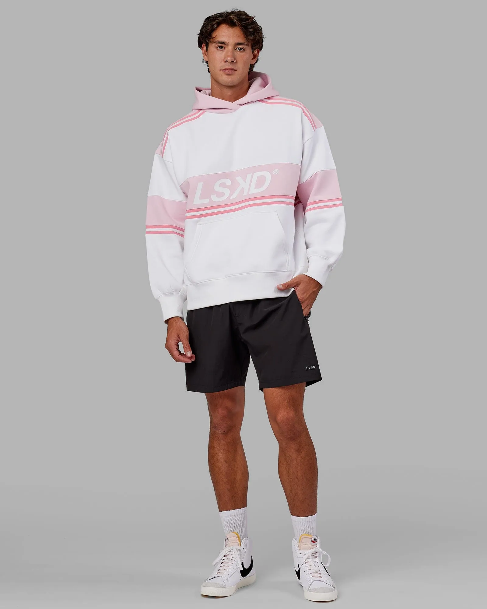 Unisex A-Team Hoodie Oversize - White-Petal Pink sold by LSKD product image thumbnail 5
