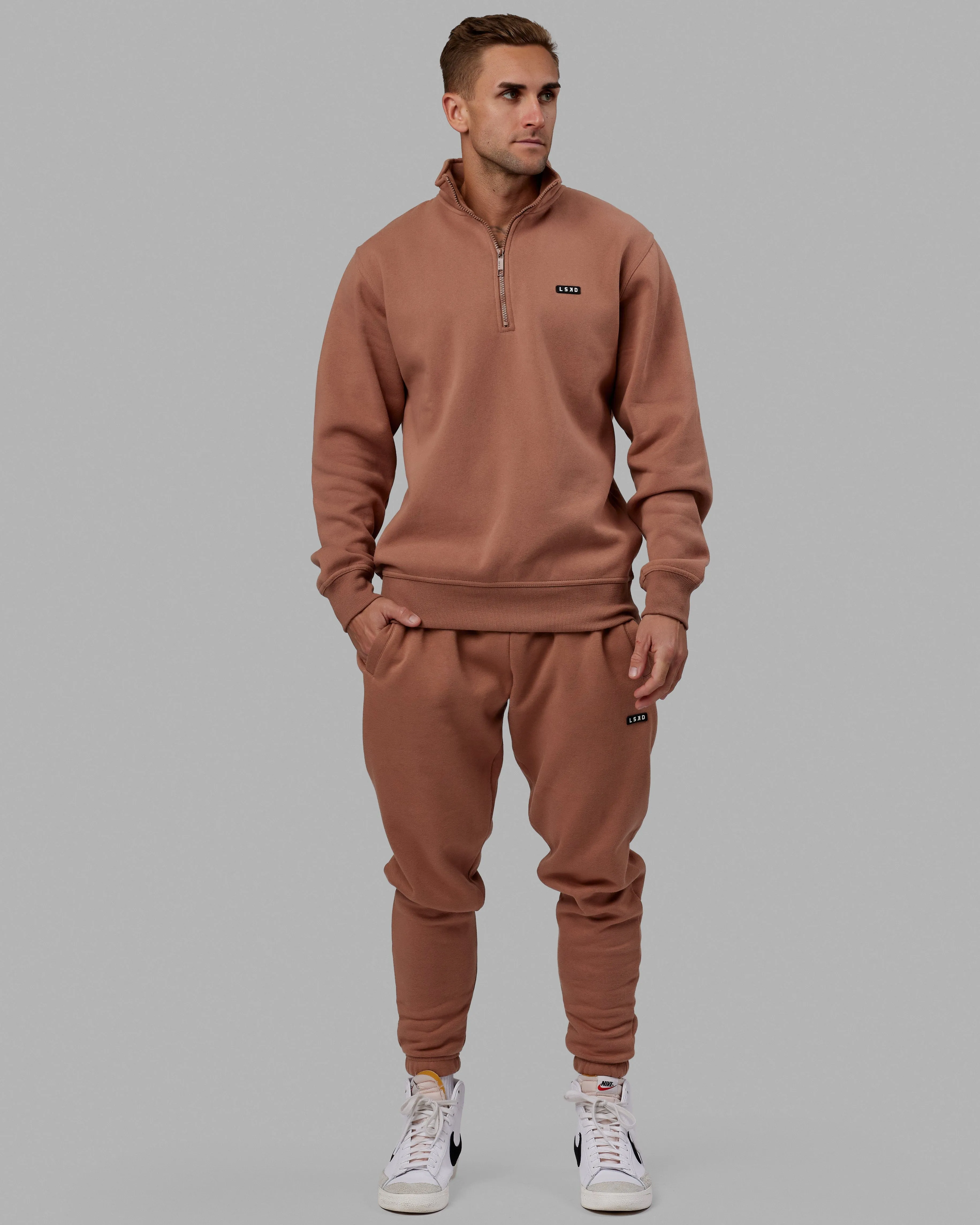 Unisex Fundamental Track Pants - Raw Umber sold by LSKD product image thumbnail 5