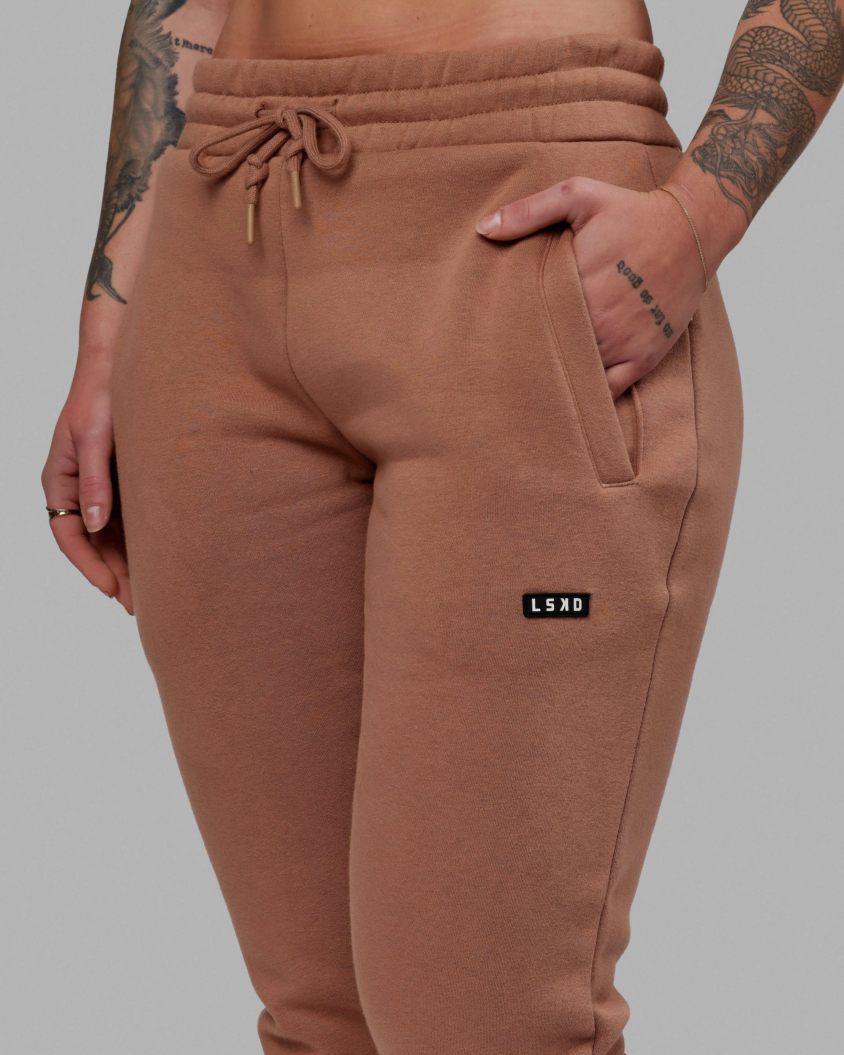 Unisex Fundamental Track Pants - Raw Umber sold by LSKD product image thumbnail 3