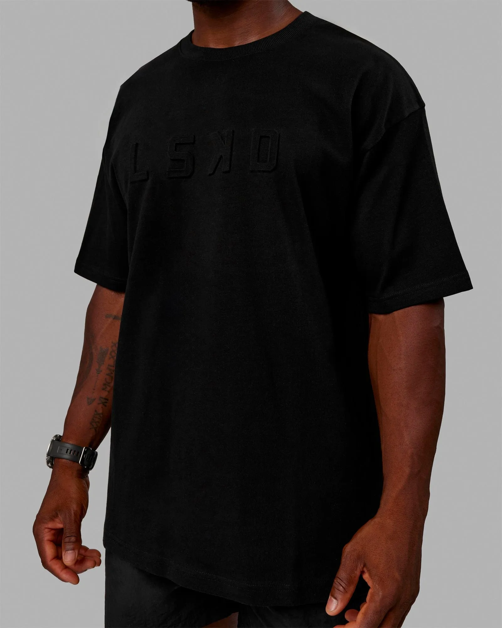 Unisex Stamped 2.0 Heavyweight Tee Oversize - Black sold by LSKD