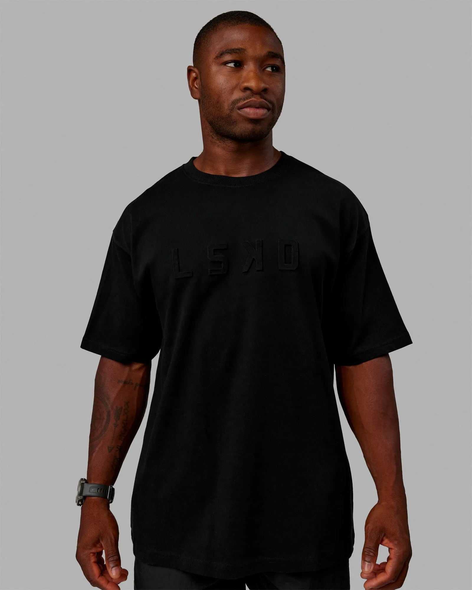 Unisex Stamped 2.0 Heavyweight Tee Oversize - Black sold by LSKD product image thumbnail 3