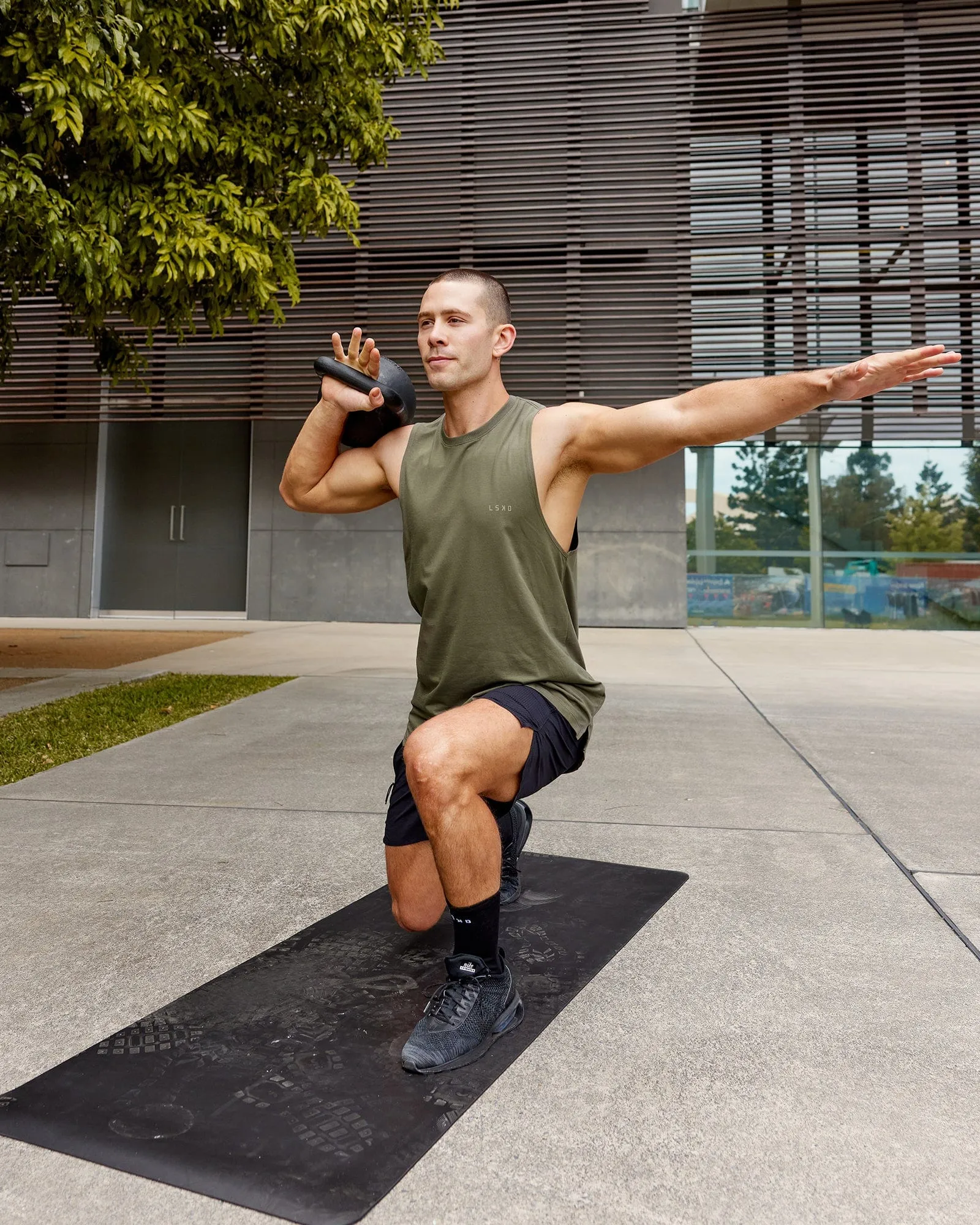 Deluxe PimaFLX Tank - Olive Fade sold by LSKD product image thumbnail 2