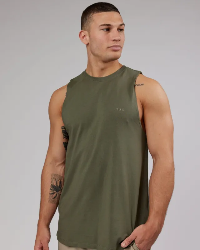 Deluxe PimaFLX Tank - Olive Fade sold by LSKD
