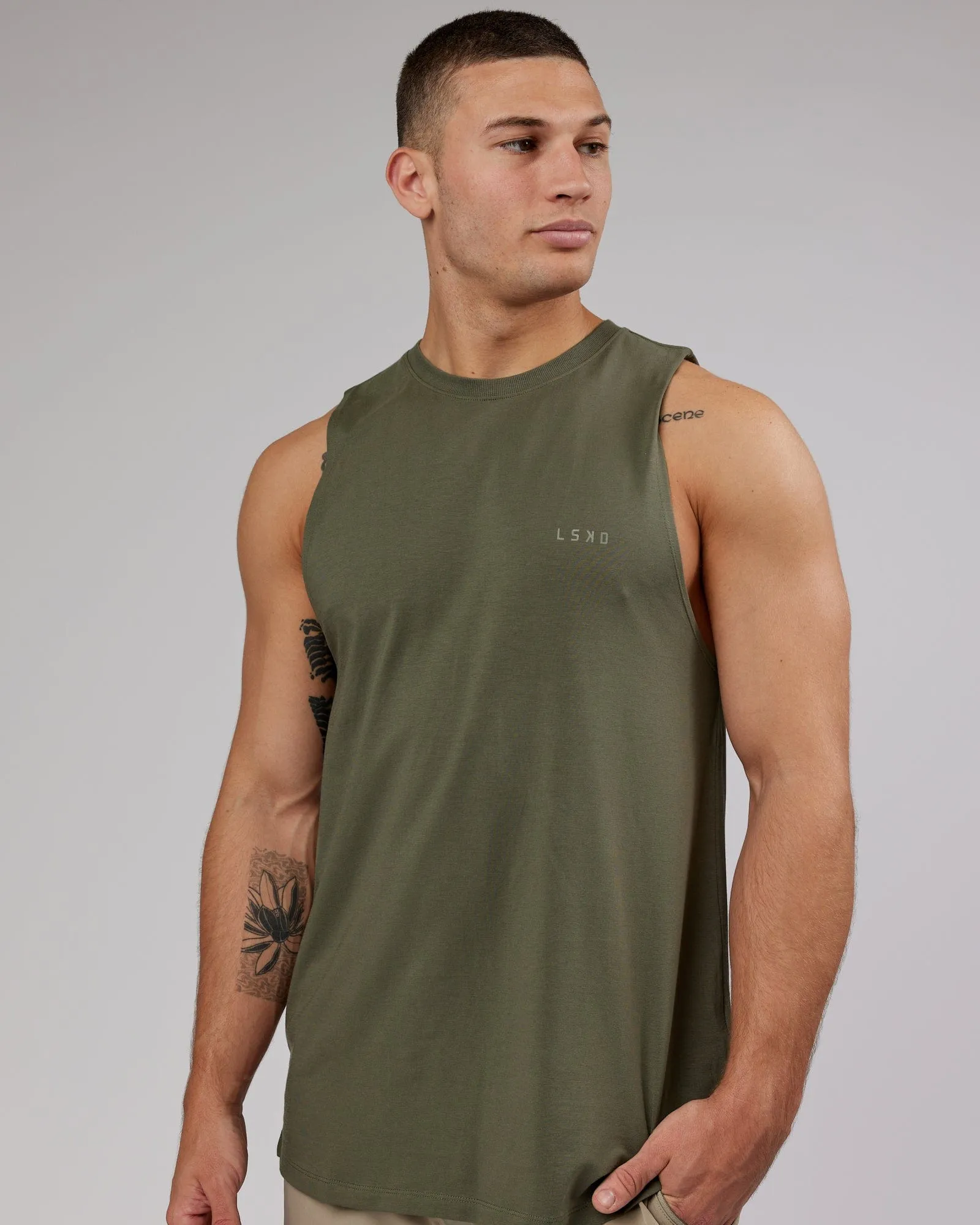 Deluxe PimaFLX Tank - Olive Fade sold by LSKD