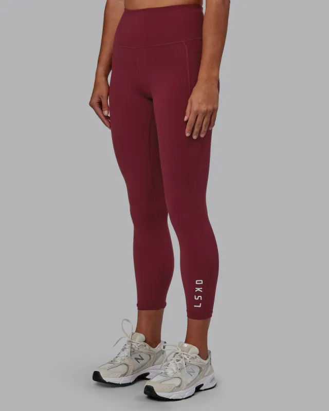 Flux 7/8 Length Tights - Cranberry sold by LSKD