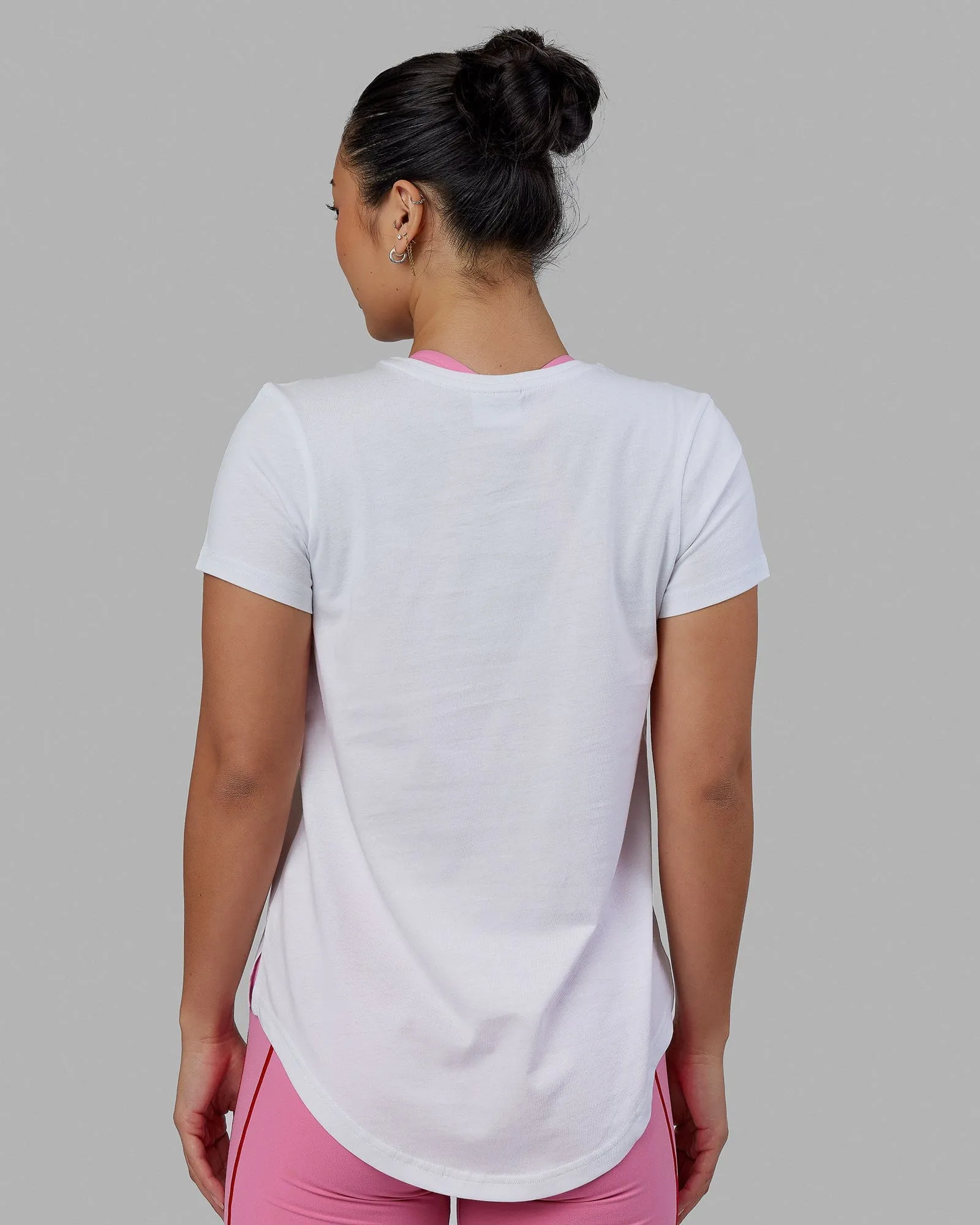 Luna Tee - White-Pink Rose sold by LSKD product image thumbnail 4