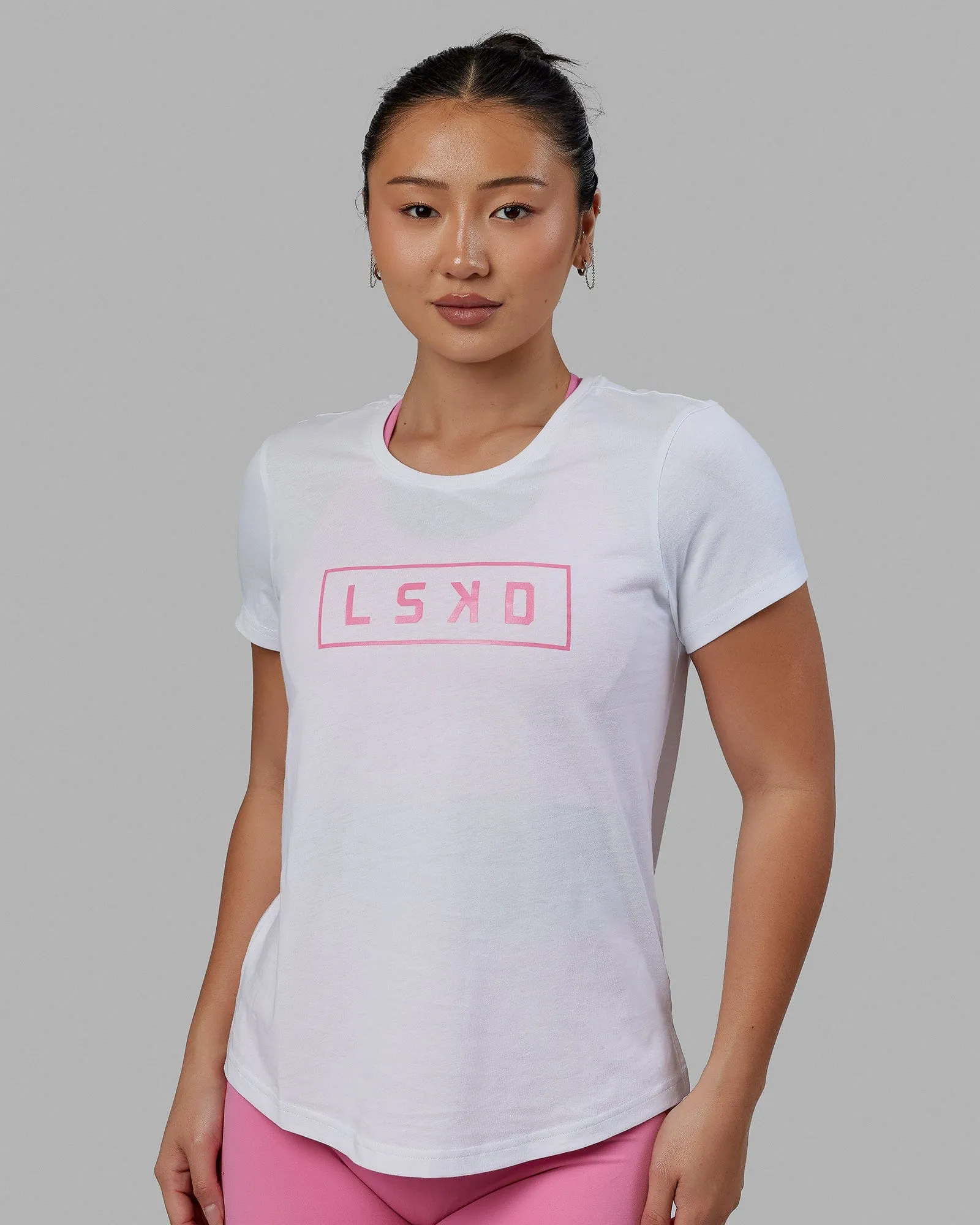 Luna Tee - White-Pink Rose sold by LSKD product image thumbnail 3