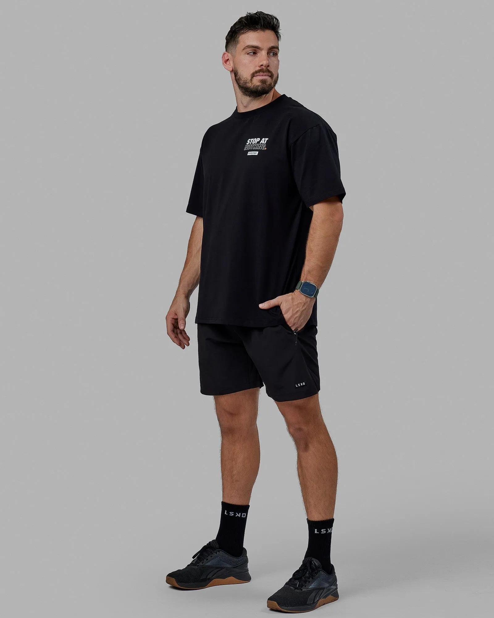 Fitstop Stop at Nothing Tee Oversize - Black-White sold by LSKD product image thumbnail 4