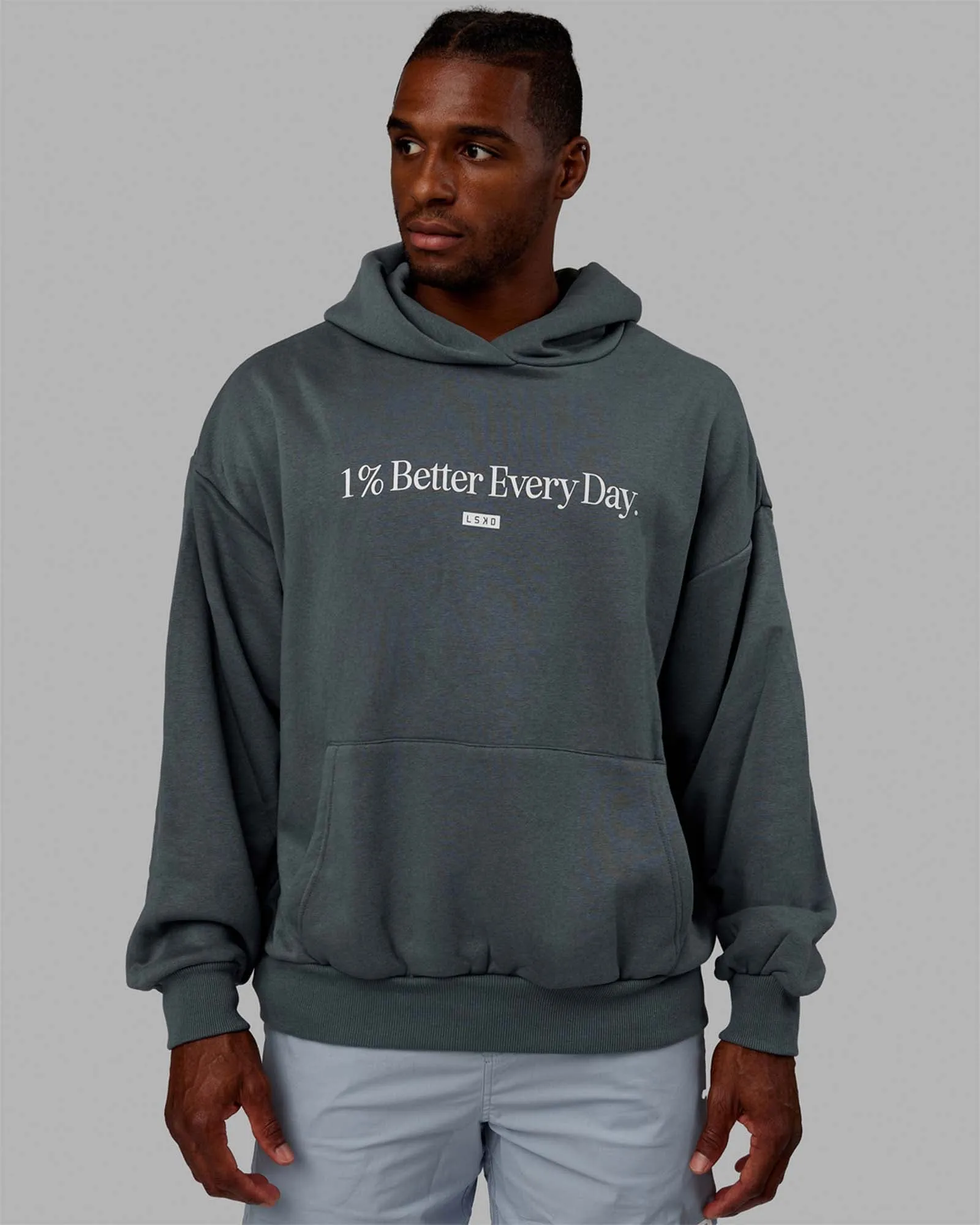 Unisex 1% Better Hoodie Oversize - Storm-White sold by LSKD product image thumbnail 2