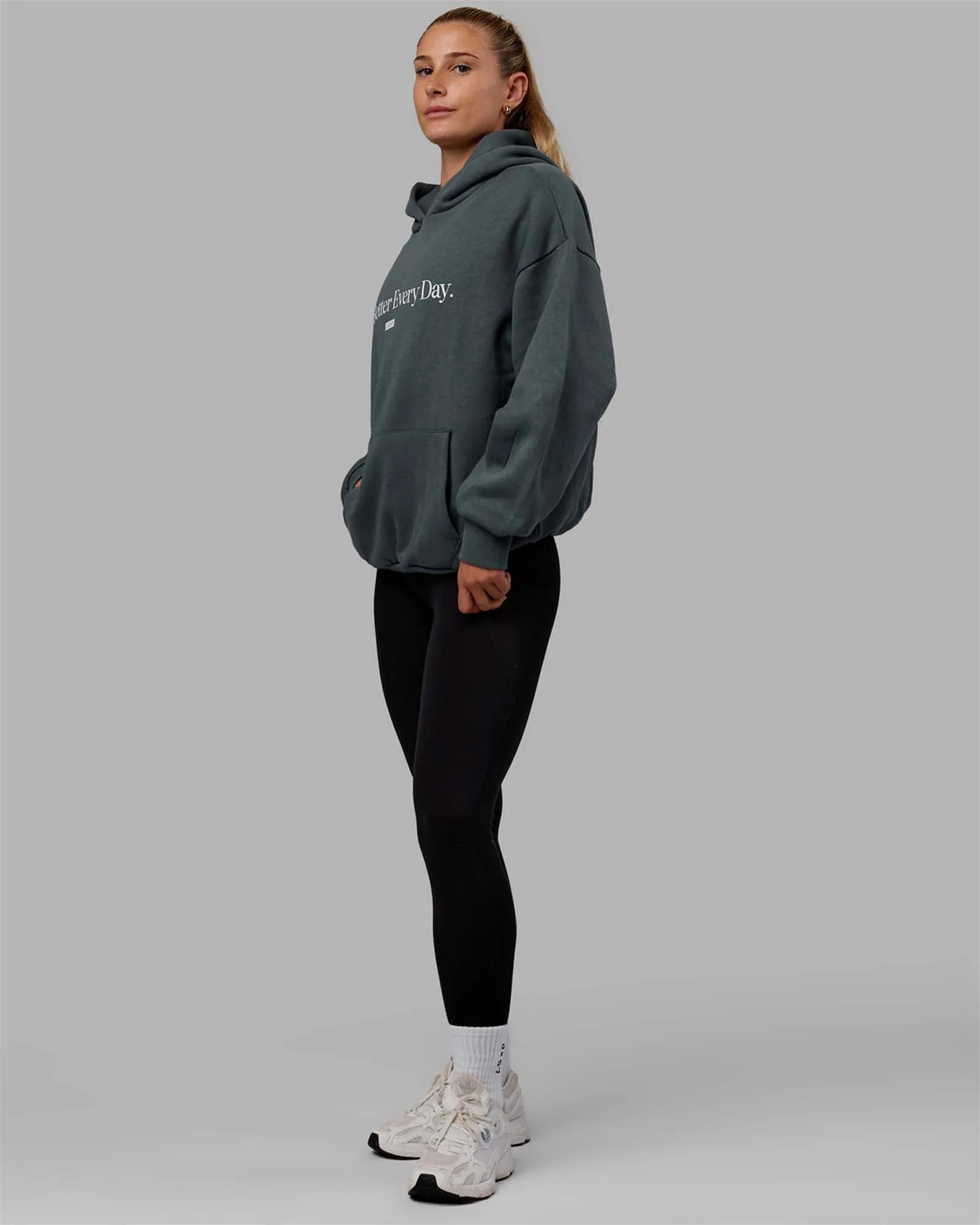 Unisex 1% Better Hoodie Oversize - Storm-White sold by LSKD product image thumbnail 3