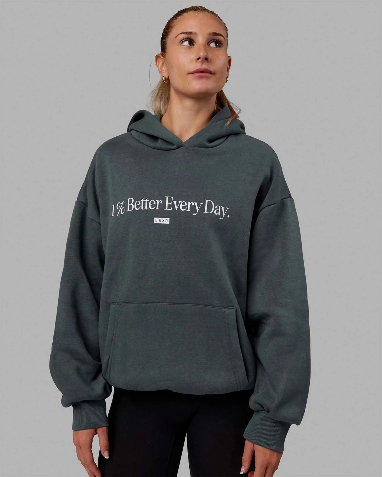 Unisex 1% Better Hoodie Oversize - Storm-White sold by LSKD product image thumbnail 5