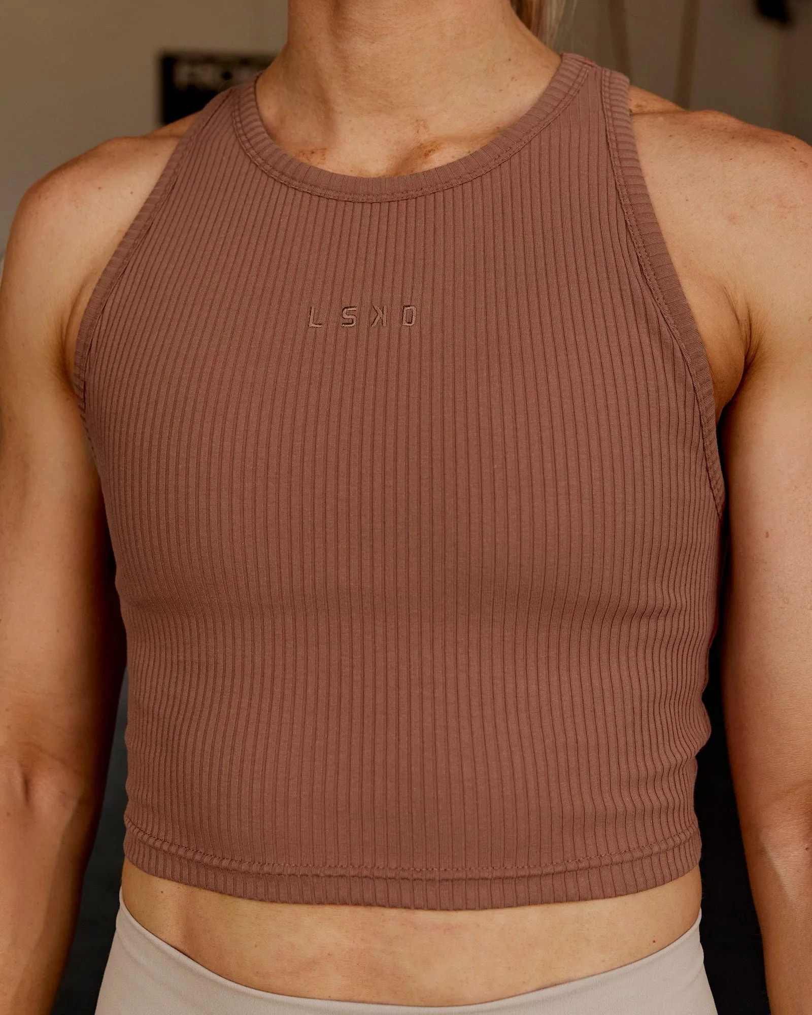 Squad Ribbed Tank - Brick sold by LSKD product image thumbnail 5