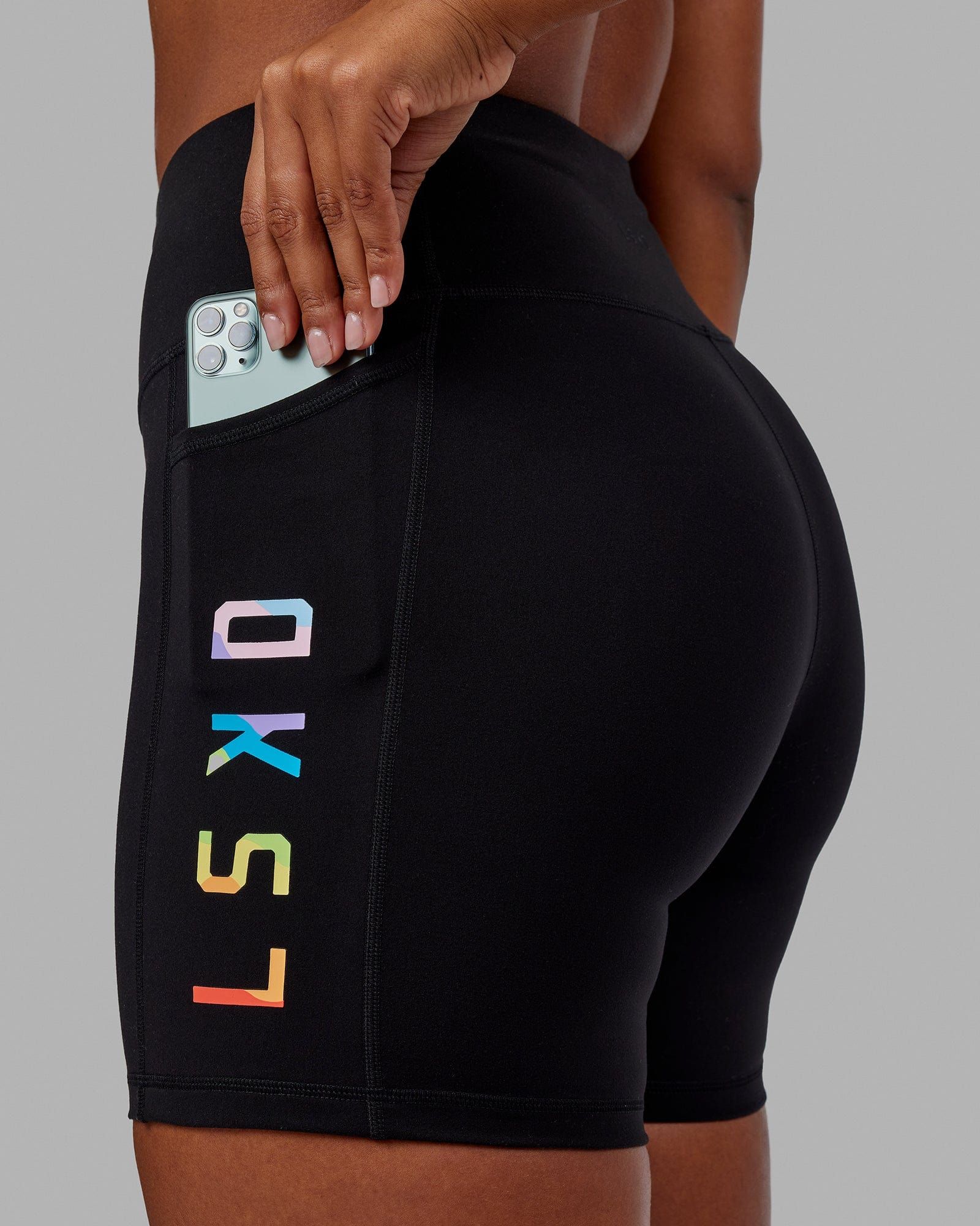 Rep Mid Short Tights - Pride-Black sold by LSKD product image thumbnail 3