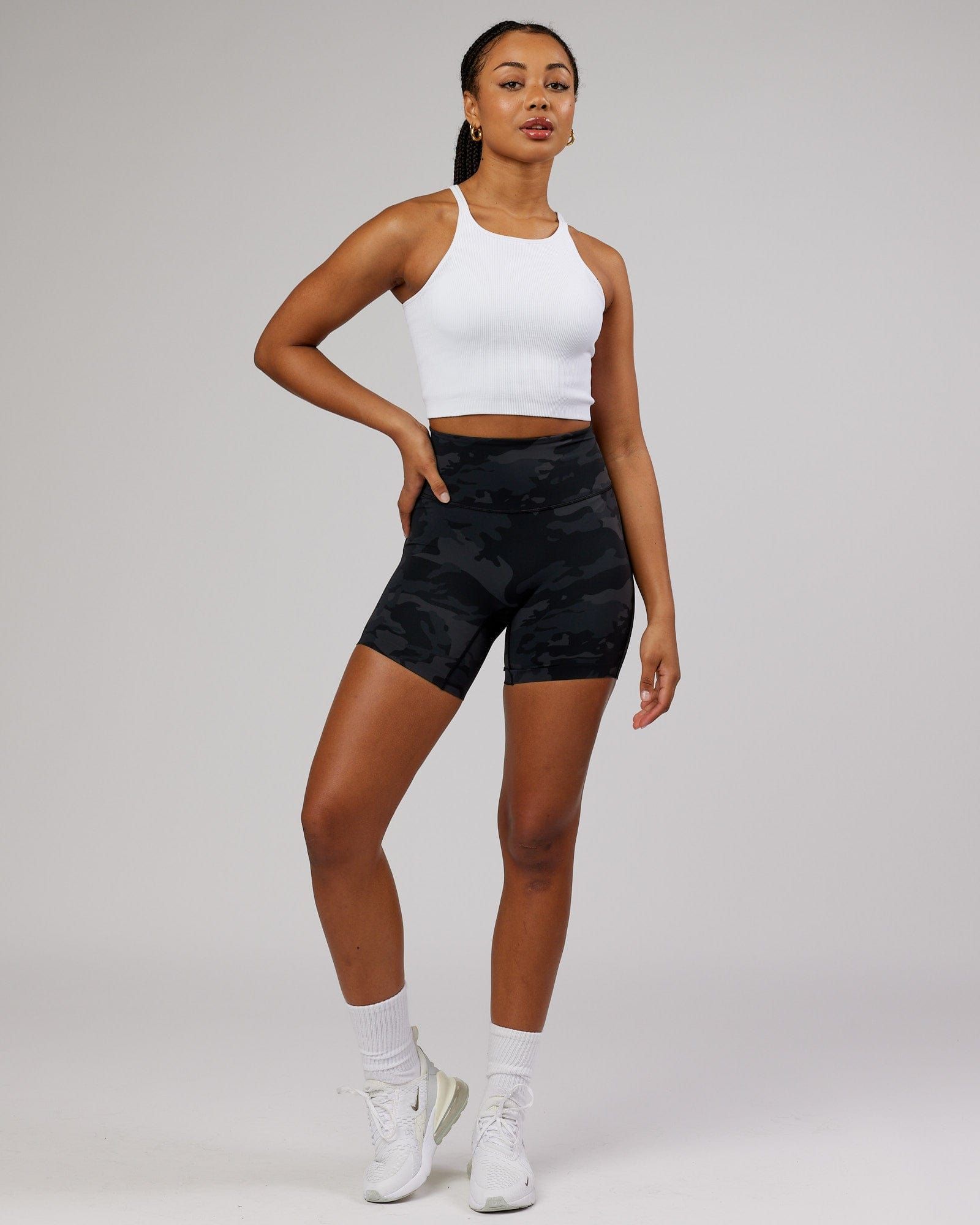 Minimal Seamless Crop Ribbed Tank - White sold by LSKD product image thumbnail 2