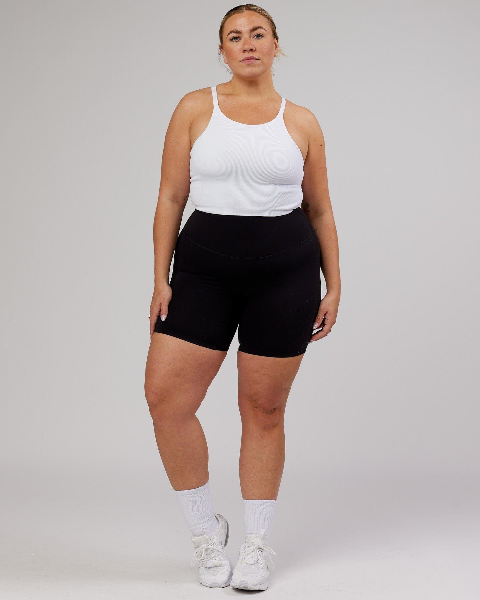 Minimal Seamless Crop Ribbed Tank - White sold by LSKD product image thumbnail 4