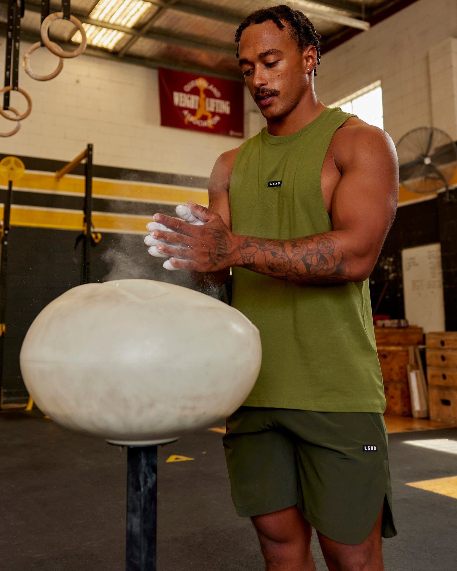 Fundamental FLXCotton Drop Arm Tank - Moss sold by LSKD