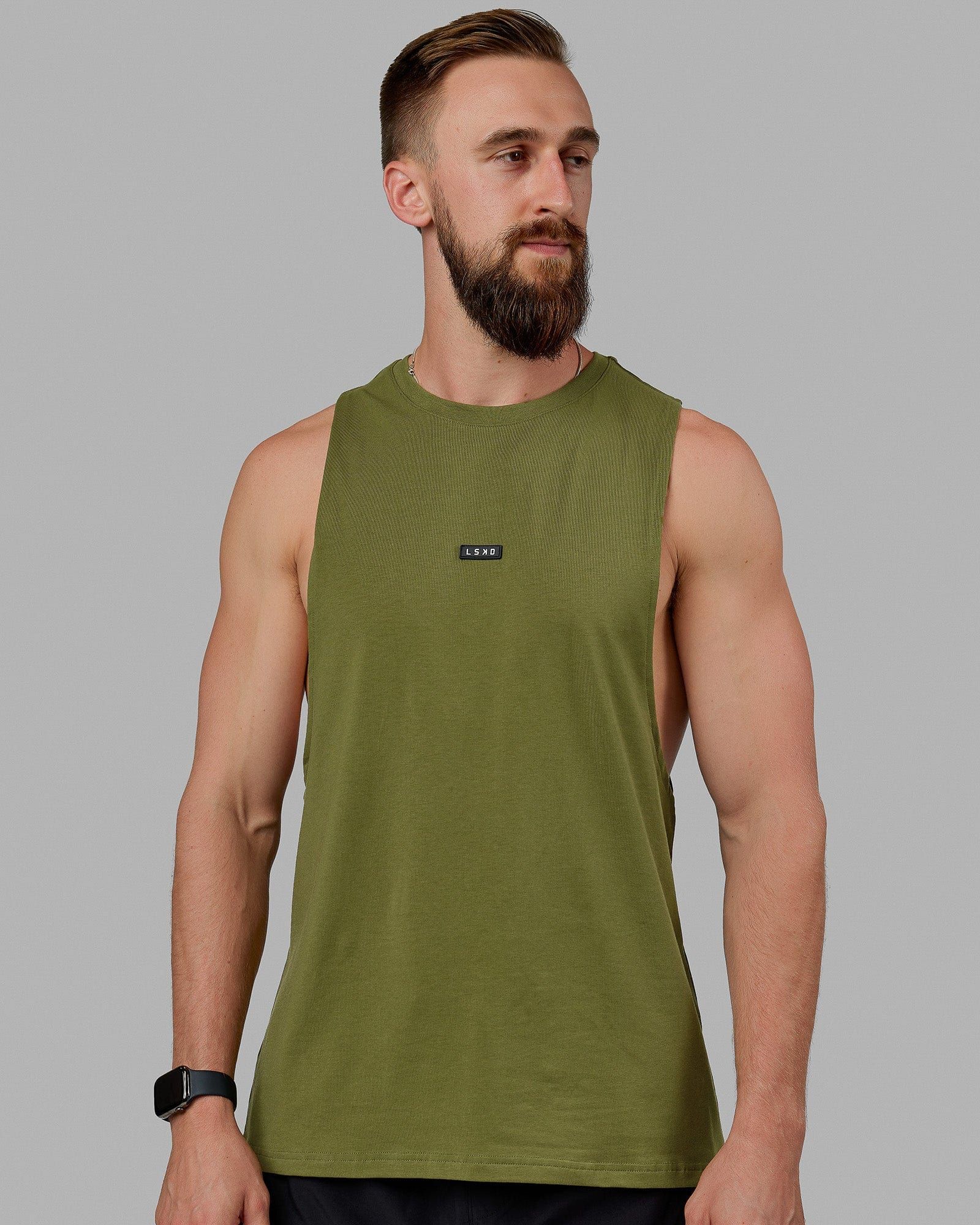 Fundamental FLXCotton Drop Arm Tank - Moss sold by LSKD product image thumbnail 2