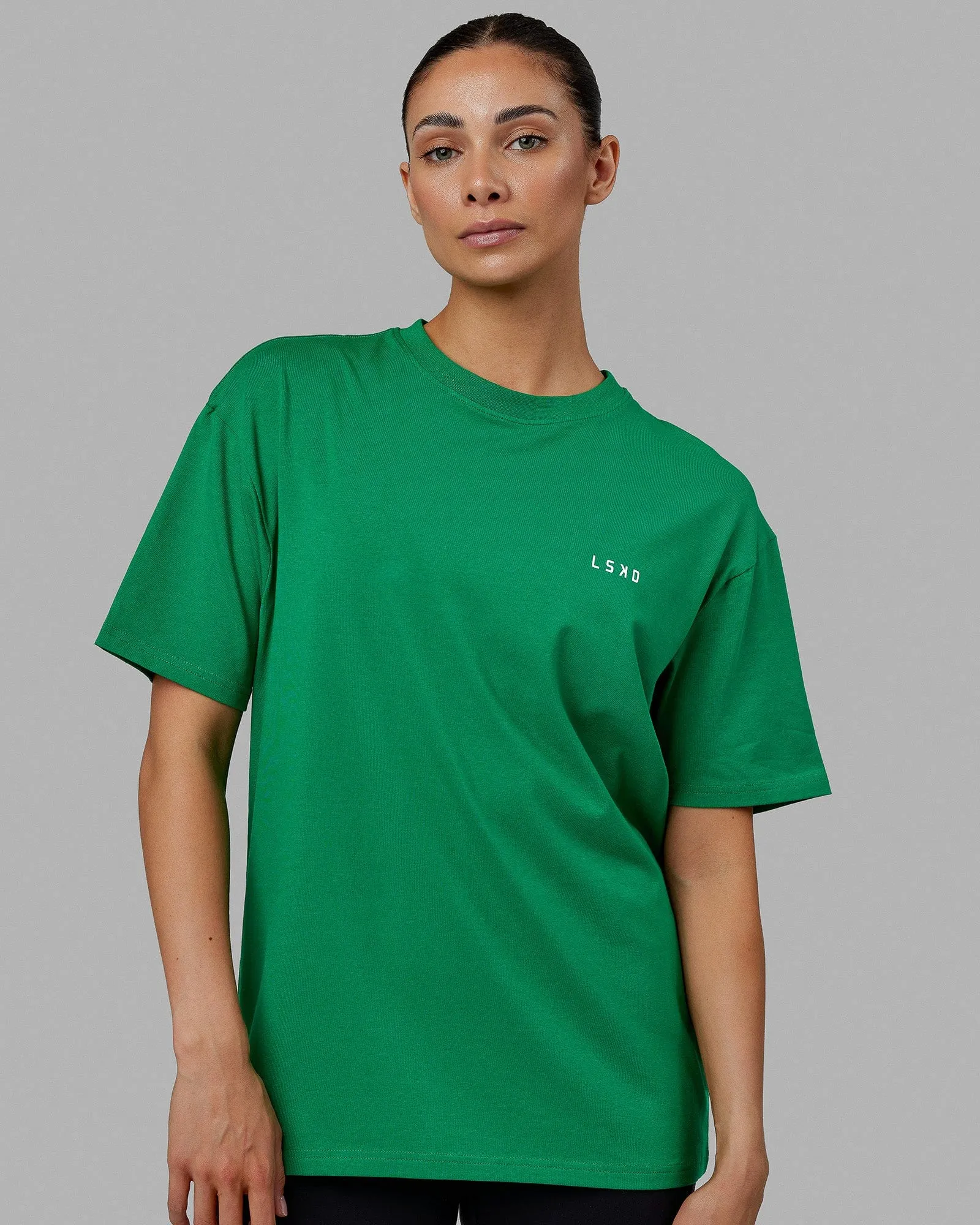 Unisex VS5 FLXCotton Tee Oversize - Green Tambourine-White sold by LSKD product image thumbnail 5