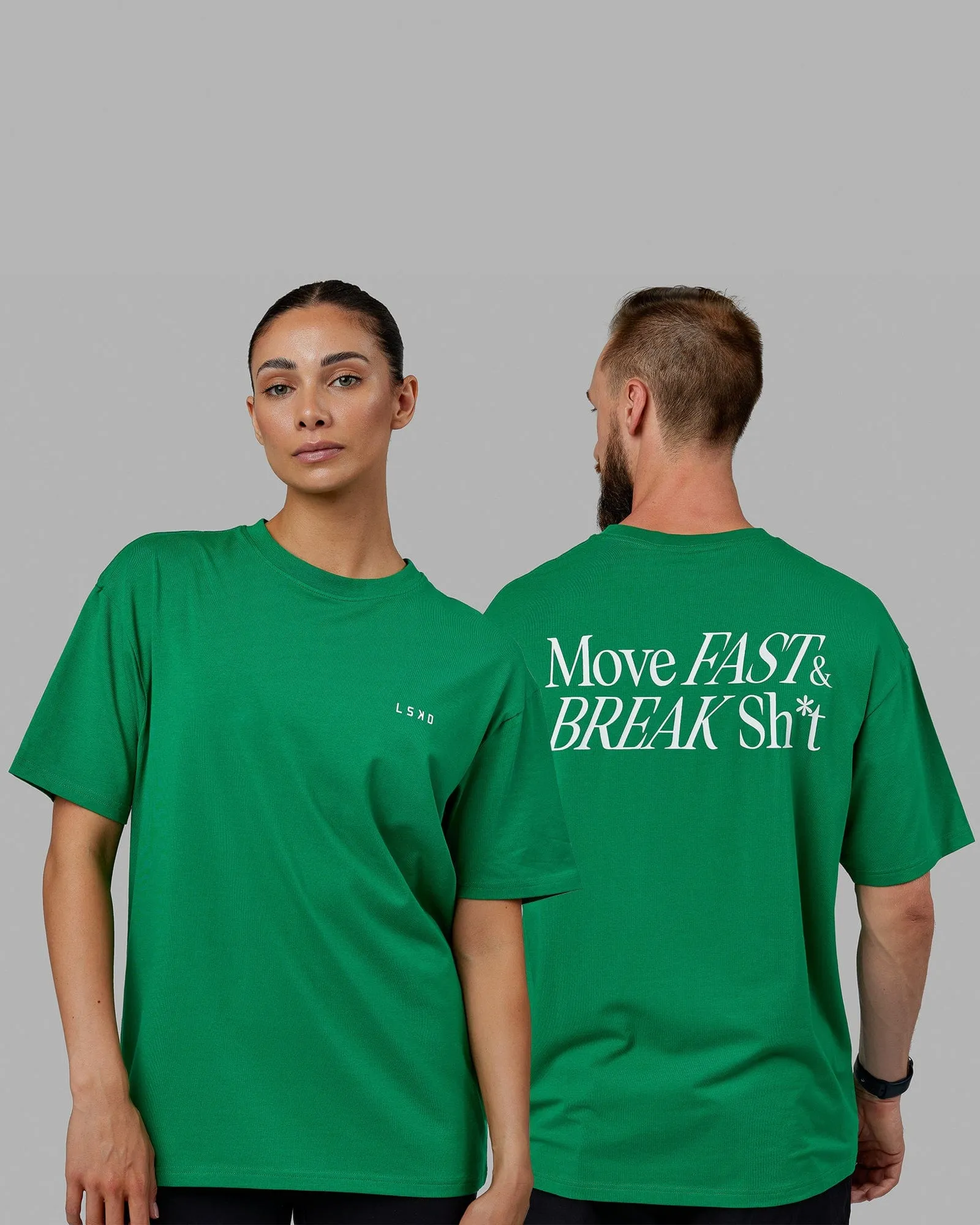 Unisex VS5 FLXCotton Tee Oversize - Green Tambourine-White sold by LSKD product image thumbnail 2