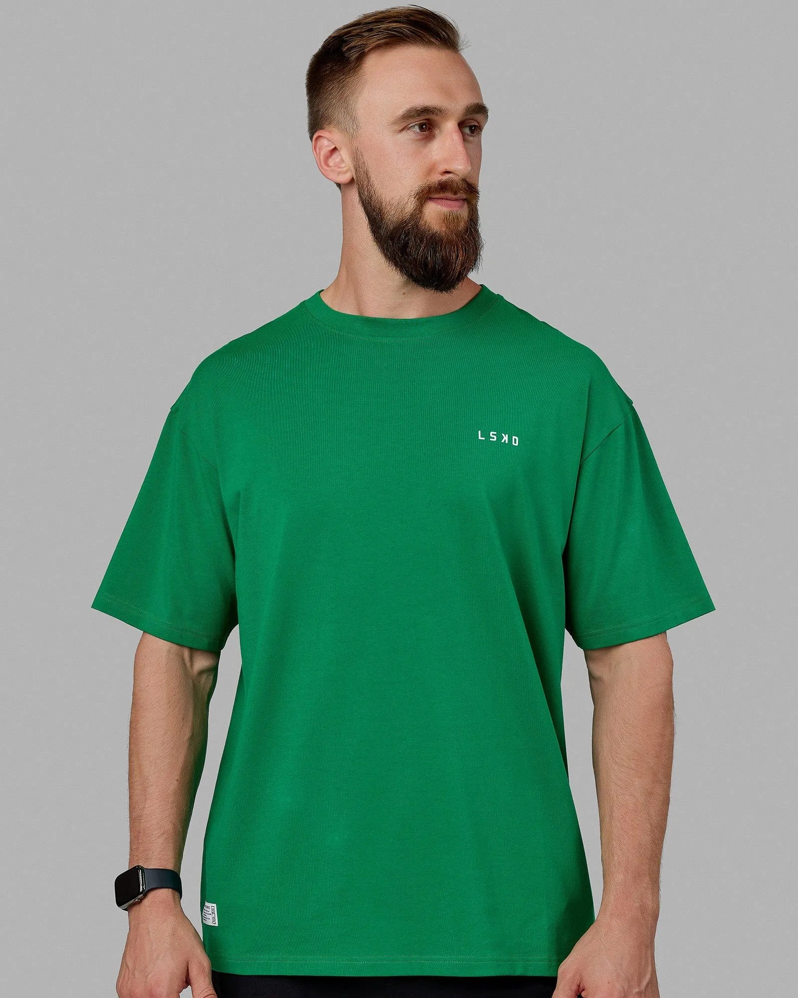 Unisex VS5 FLXCotton Tee Oversize - Green Tambourine-White sold by LSKD product image thumbnail 4