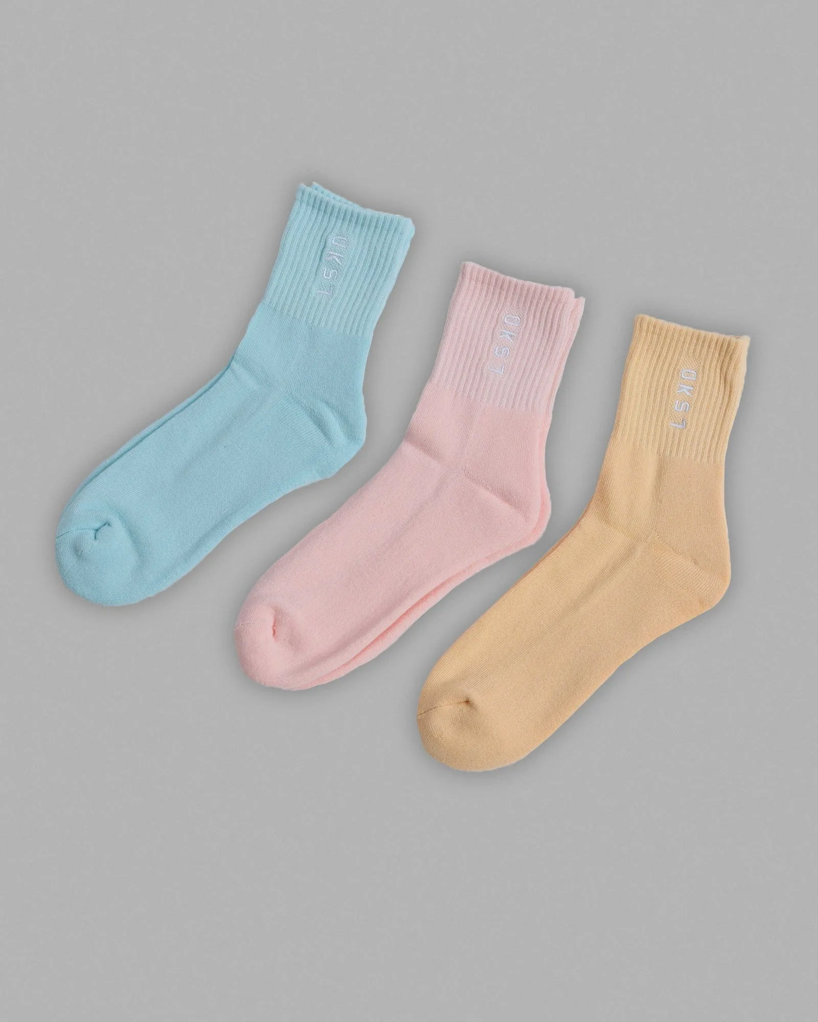 Signal Quarter Socks 3 Pack - Pastel-Blue-Pink-Orange sold by LSKD product image thumbnail 5