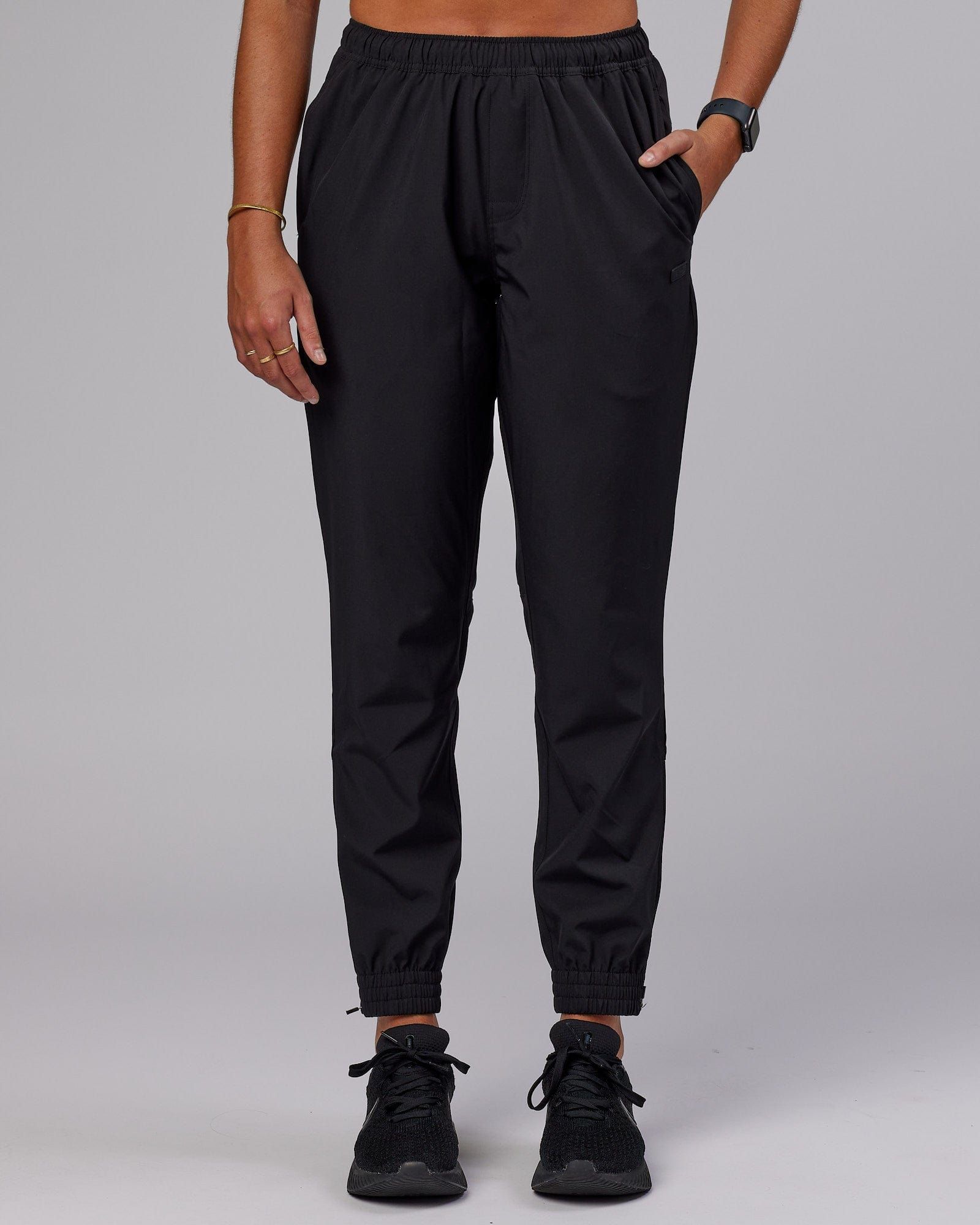 Warm Up Zip Cuff Performance Joggers - Black sold by LSKD product image thumbnail 4