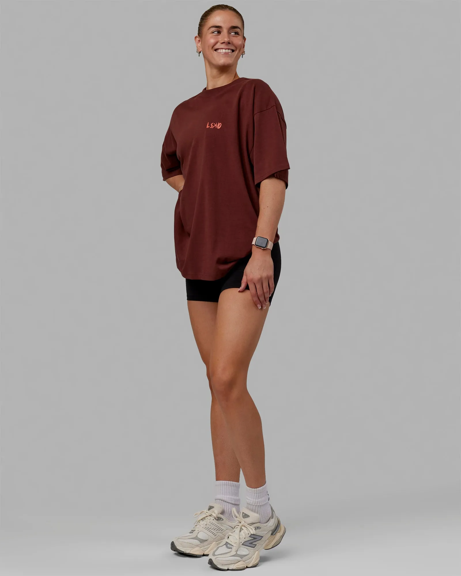 Unisex Good Times Club 2.0 Heavyweight Tee Oversize - Cappuccino-White sold by LSKD product image thumbnail 4